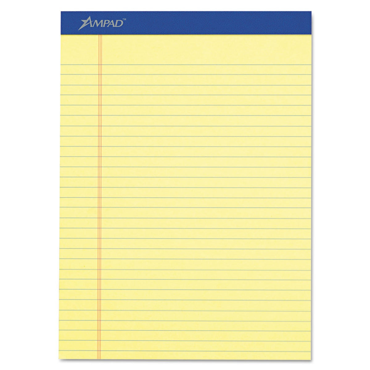 Ampad TOP20220 20220 Perforated Writing Pad, 8 1/2 x 11 3/4, Canary, 50 Sheets (Pack of 12)