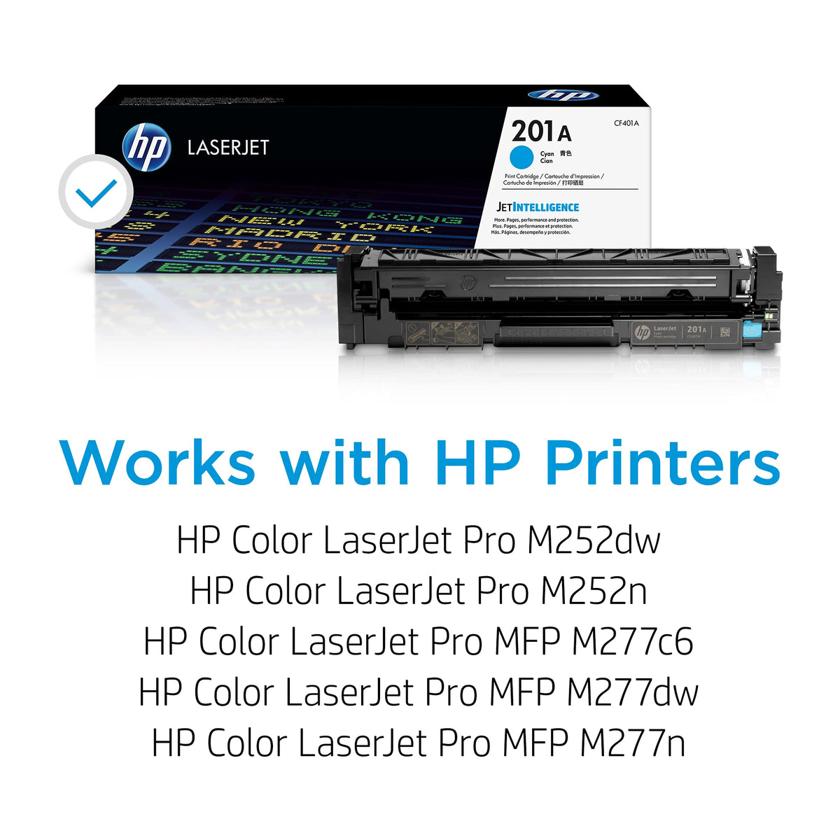 HP 201A Cyan Toner Cartridge | Works with HP Color LaserJet Pro M252, HP Color LaserJet Pro MFP M277 Series | CF401A