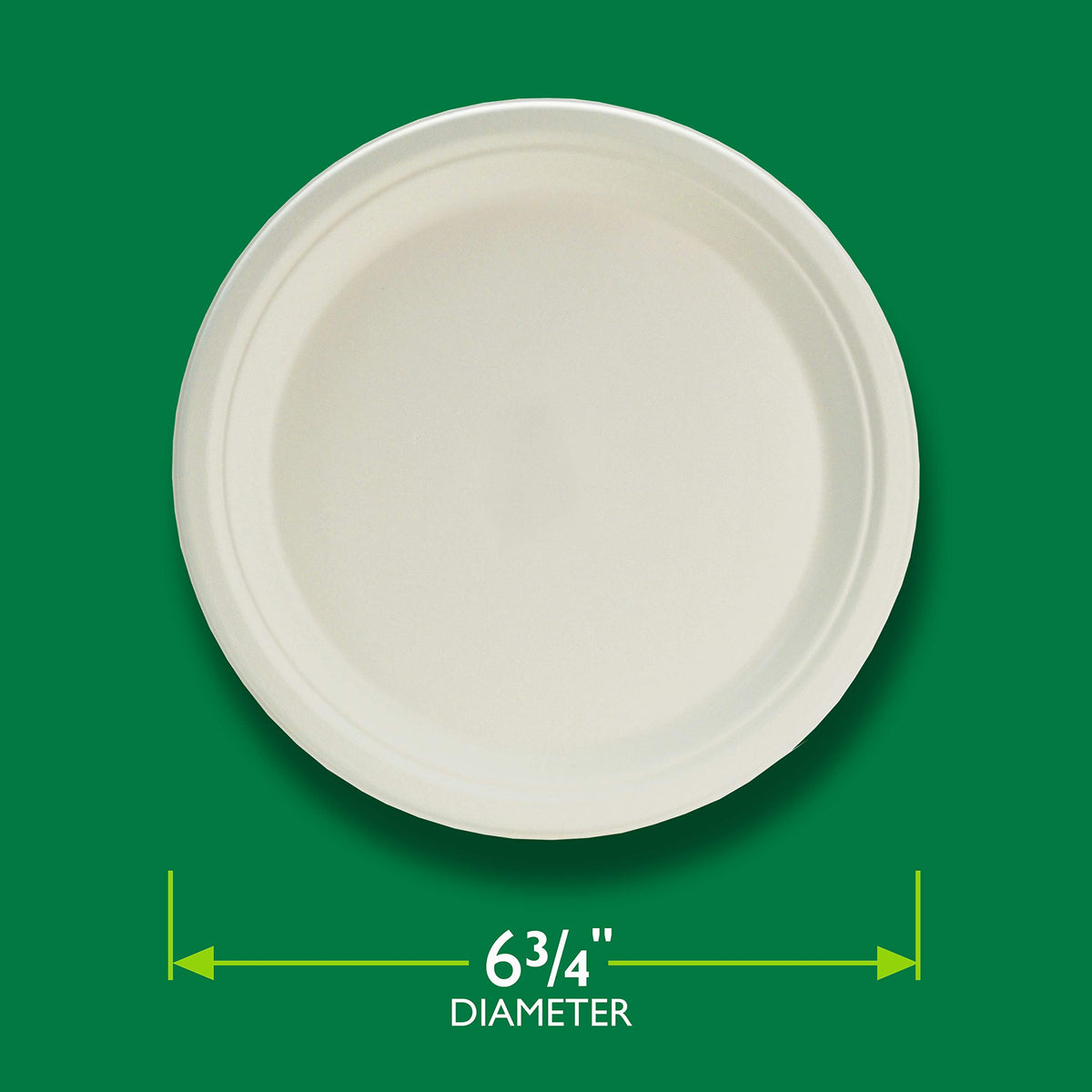 Hefty ECOSAVE 100% Compostable Paper Plates, 6-3/4 Inch, 30 Count