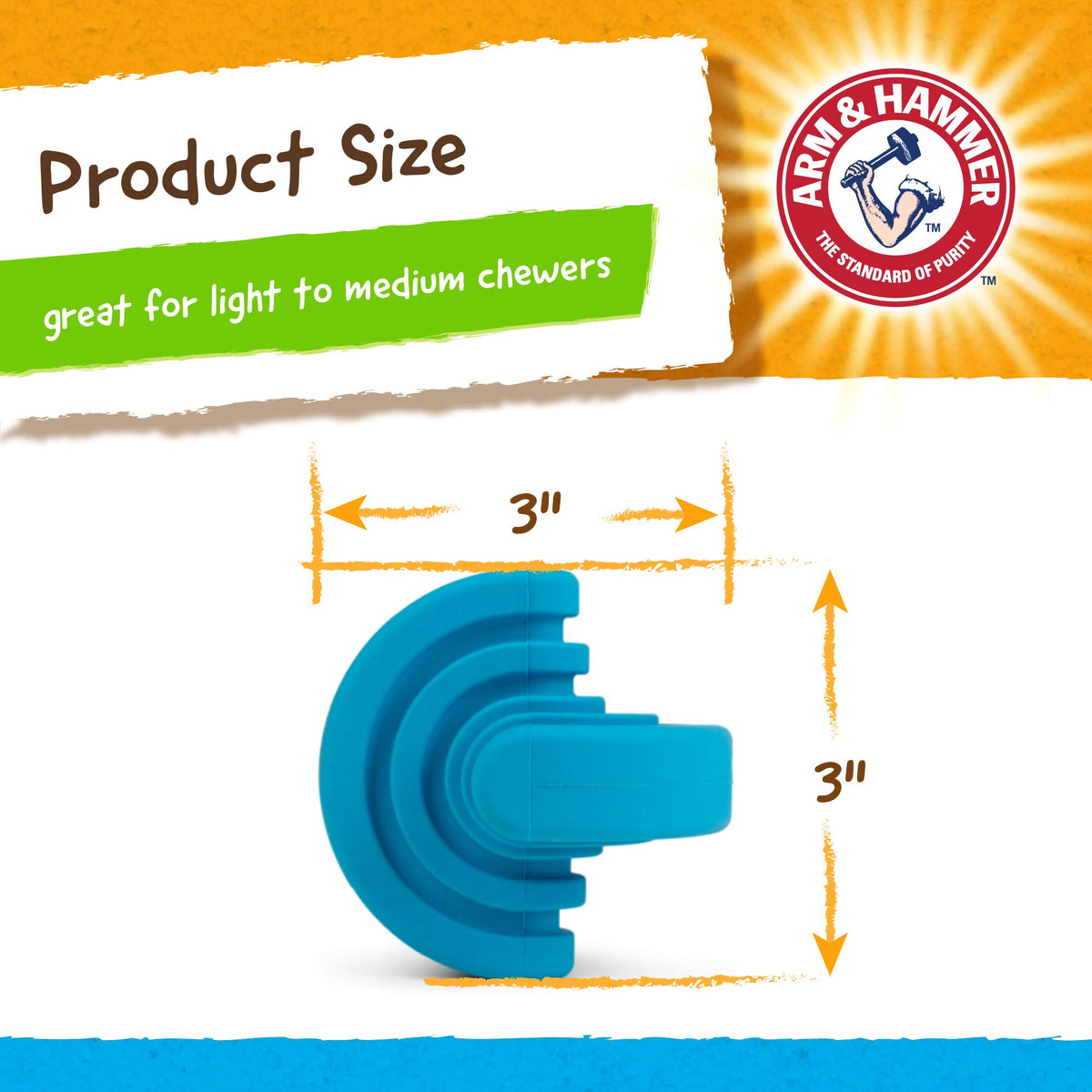 Arm & Hammer Rock N' Roller Axis Rubber Chew Toy for Dogs | Bouncing, Rolling, Chewable, Fetchable Dog Toy Made with Natural Rubber and Baking Soda to Help Redirect Destructive Chewing