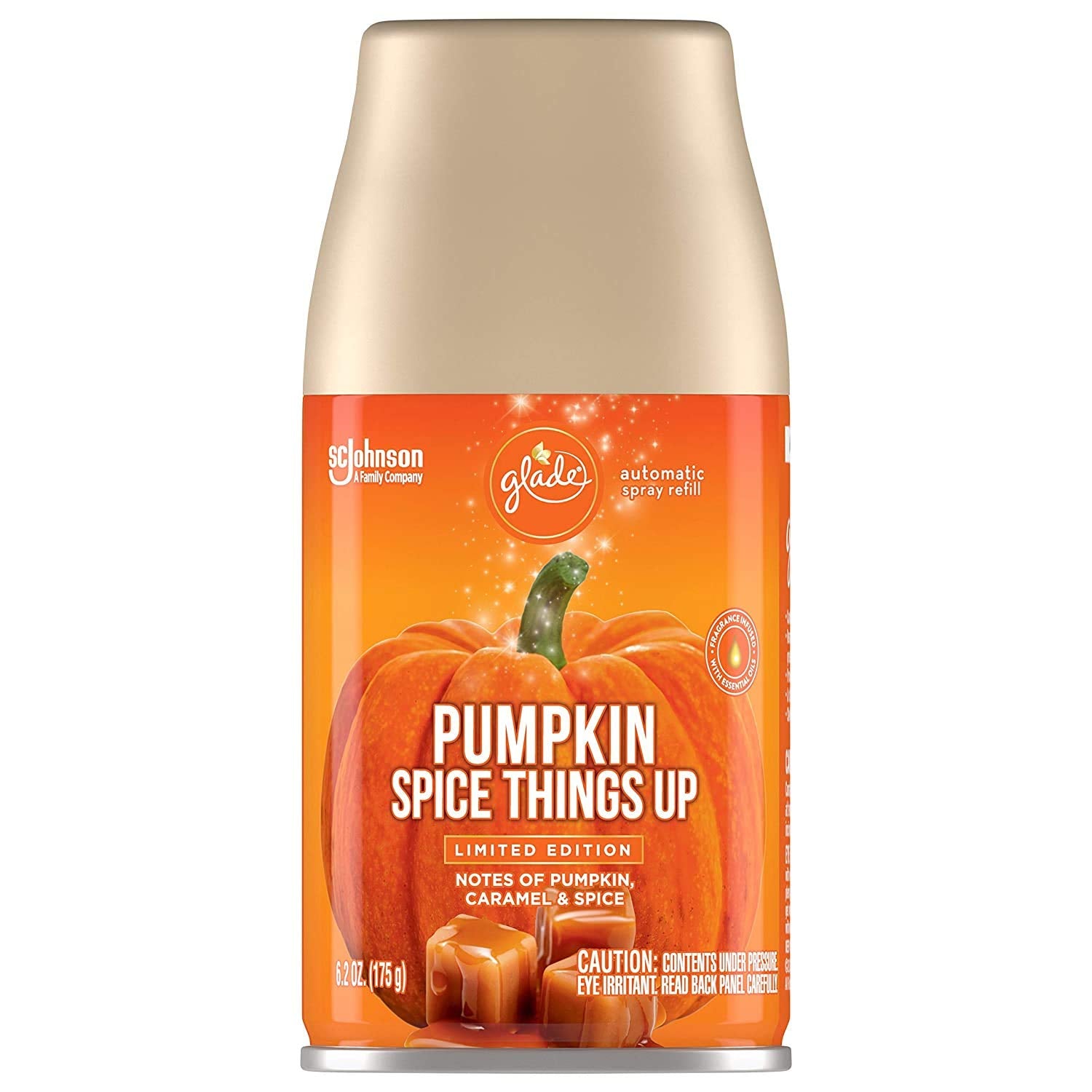 Glade Automatic Spray Refill - Pumpkin Spice Things Up - Holiday Collection 2020 - Net Wt. 6.2 OZ (175 g) Per Refill Can - Pack of 3 Refill Cans