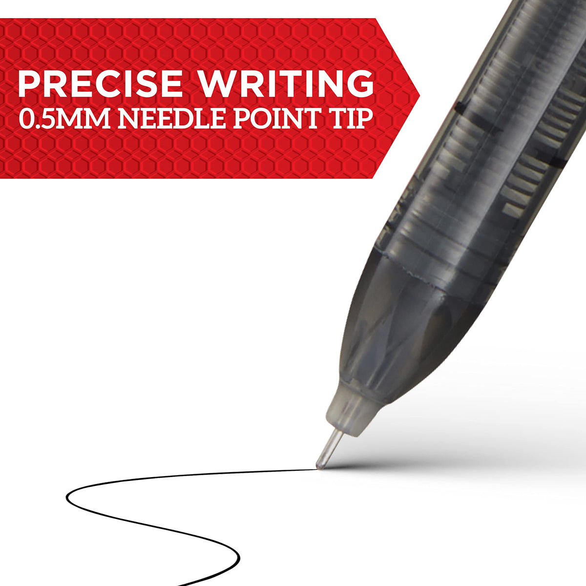 Sharpie Rollerball Pen, Needle Point (0.5mm) Precision Pen, Red Ink, 12 Count