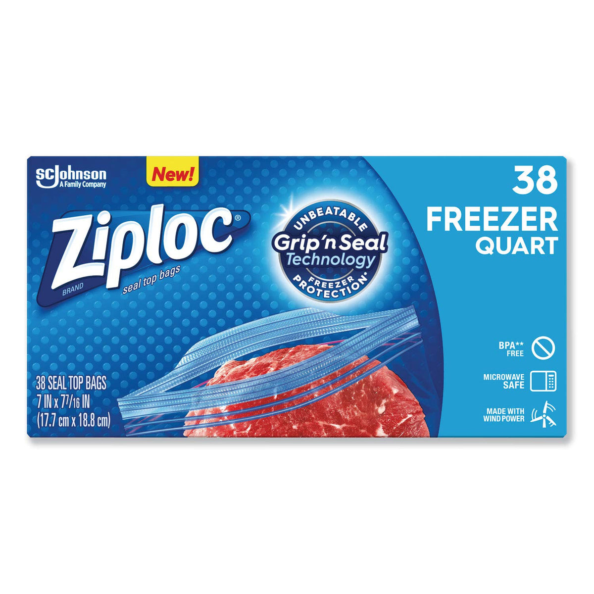 Ziploc Freezer Bag, Quart Value Pack, 40-Count (Pack of 9)