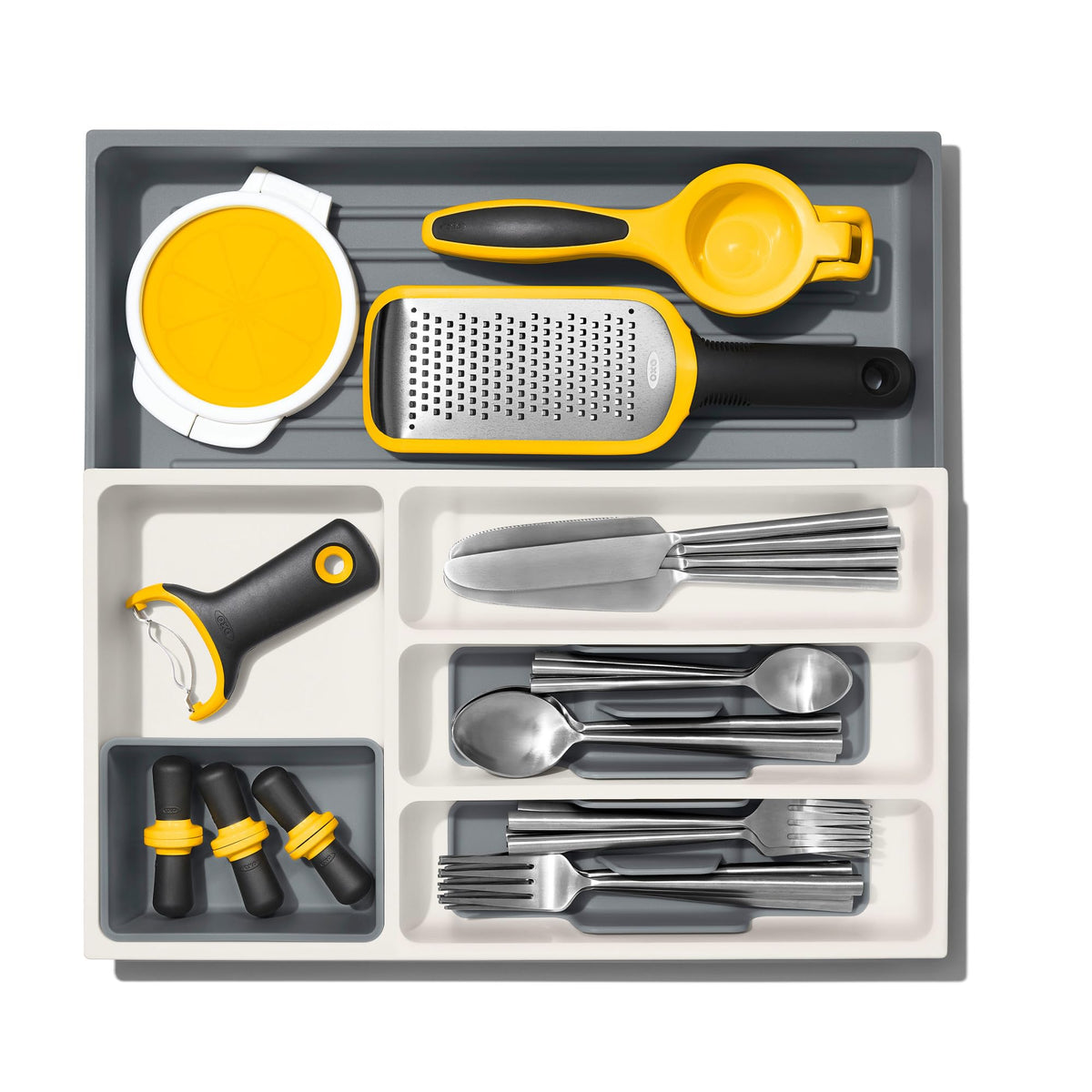 OXO Good Grips Kitchen Drawer, Expandable Utensil Organizer, White