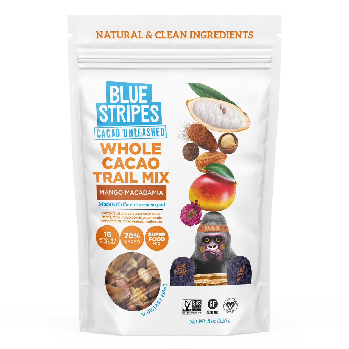 Blue Stripes Mango Macadamia Trail Mix, 8 OZ