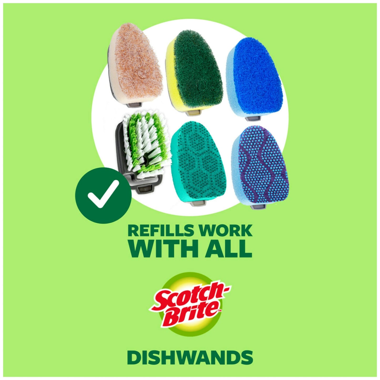 Scotch-Brite Non-Scratch Advanced Soap Control Dishwand Kit, Includes 1 Wand & 5 Refill Pads, Control Soap With A Button, Keep Your Hands Out Of Dirty Water