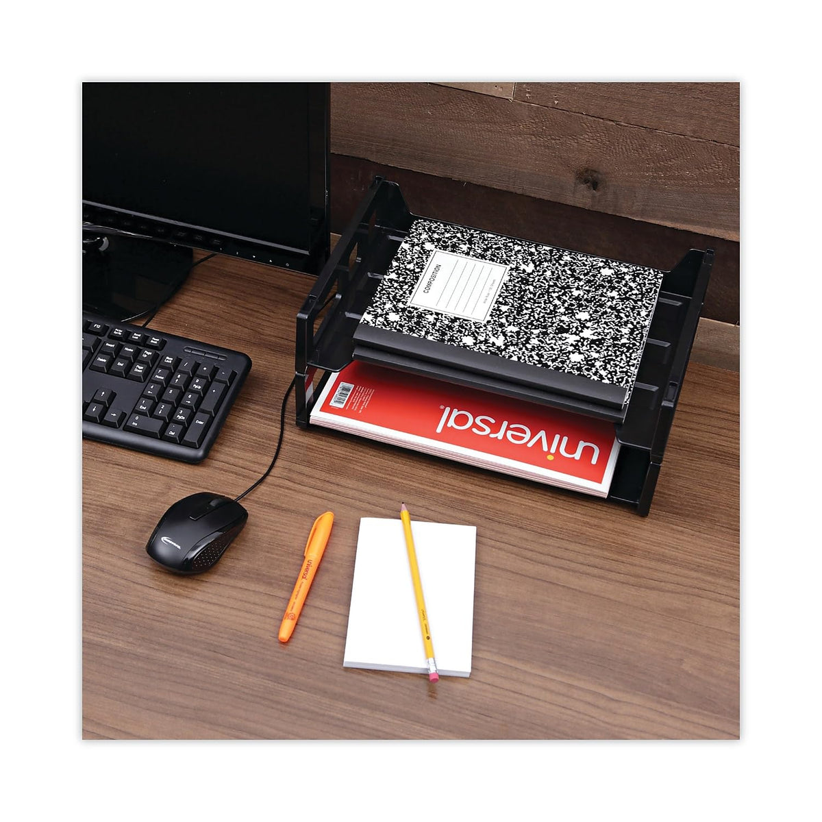 UNV08100 - Universal Side Load Letter Desk Tray, Black