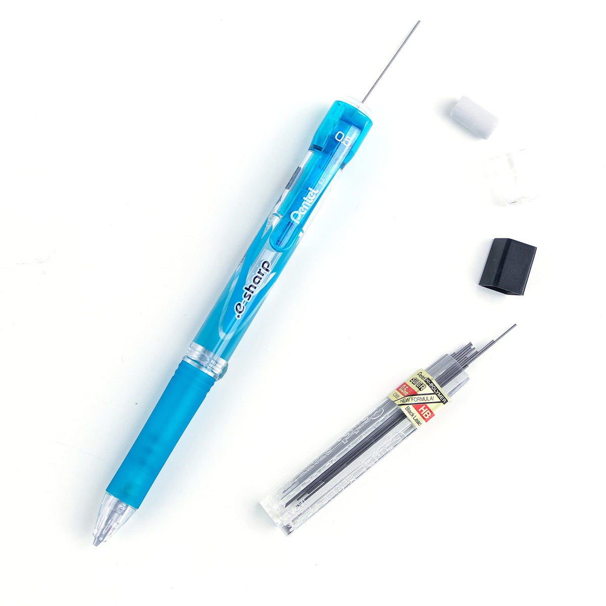 Pentel e-Sharp Mechanical Pencil, 0.50 mm, Sky Blue Barrel, 12- Count (AZ125S)