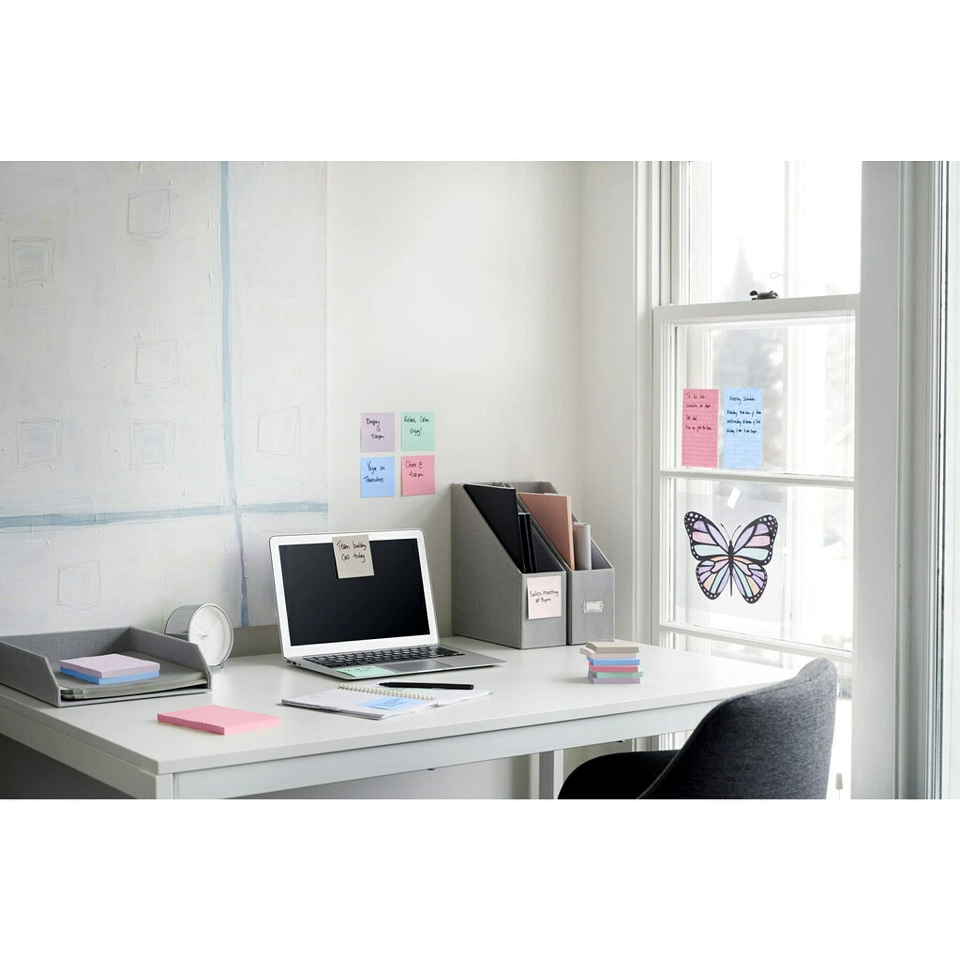 Post-it Super Sticky Notes, 3x3 in, Assorted Pastel Colors, 15 Pads, 2X The Sticking Power, Recyclable (654-15SSPS)