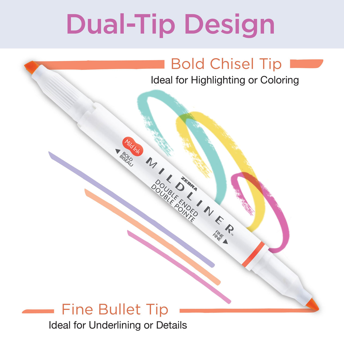 Zebra Pen MILDLINER 5/PK FLUORESCNT, Multicolors