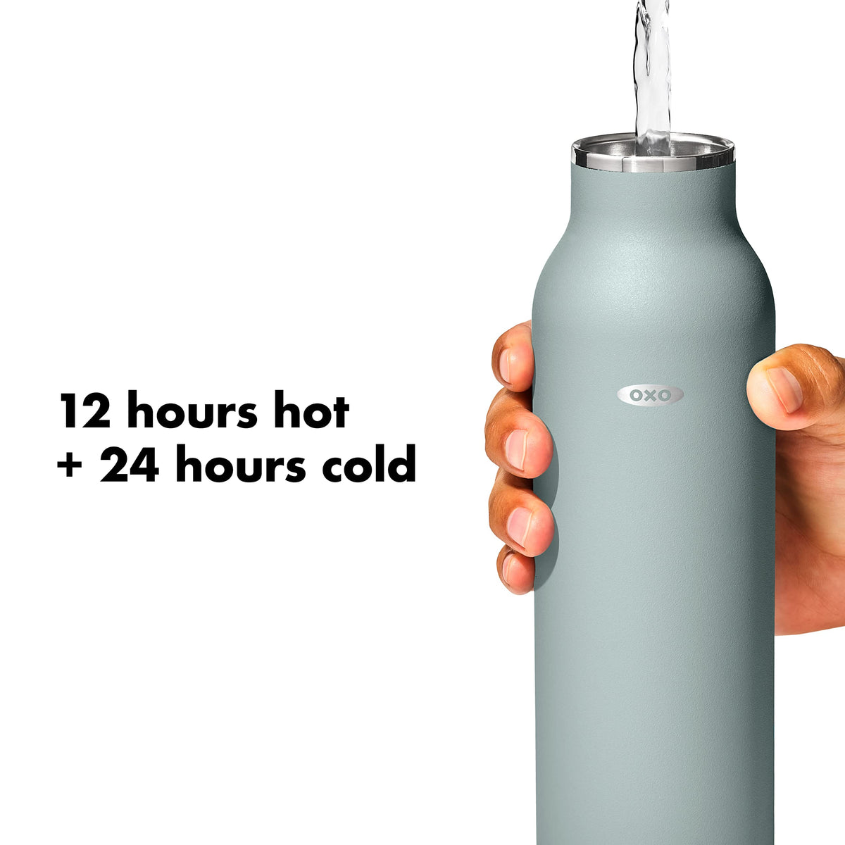 OXO Strive 16oz Insulated Water Bottle with Standard Lid - Slate