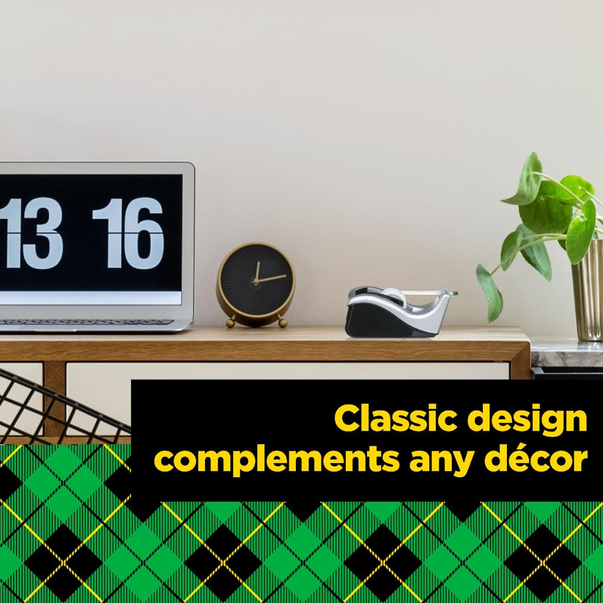 Scotch Desktop Tape Dispenser, Silvertech Two-Tone (C60-ST)