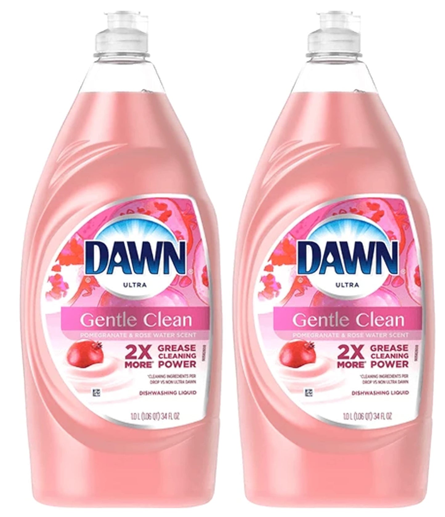 Dawn Ultra Clean Dishwashing Liquid, Pomegranate and Rose Water Scent, 2X More Grease Cleaning Power, 34 Fl Ounce (Pack of 2)