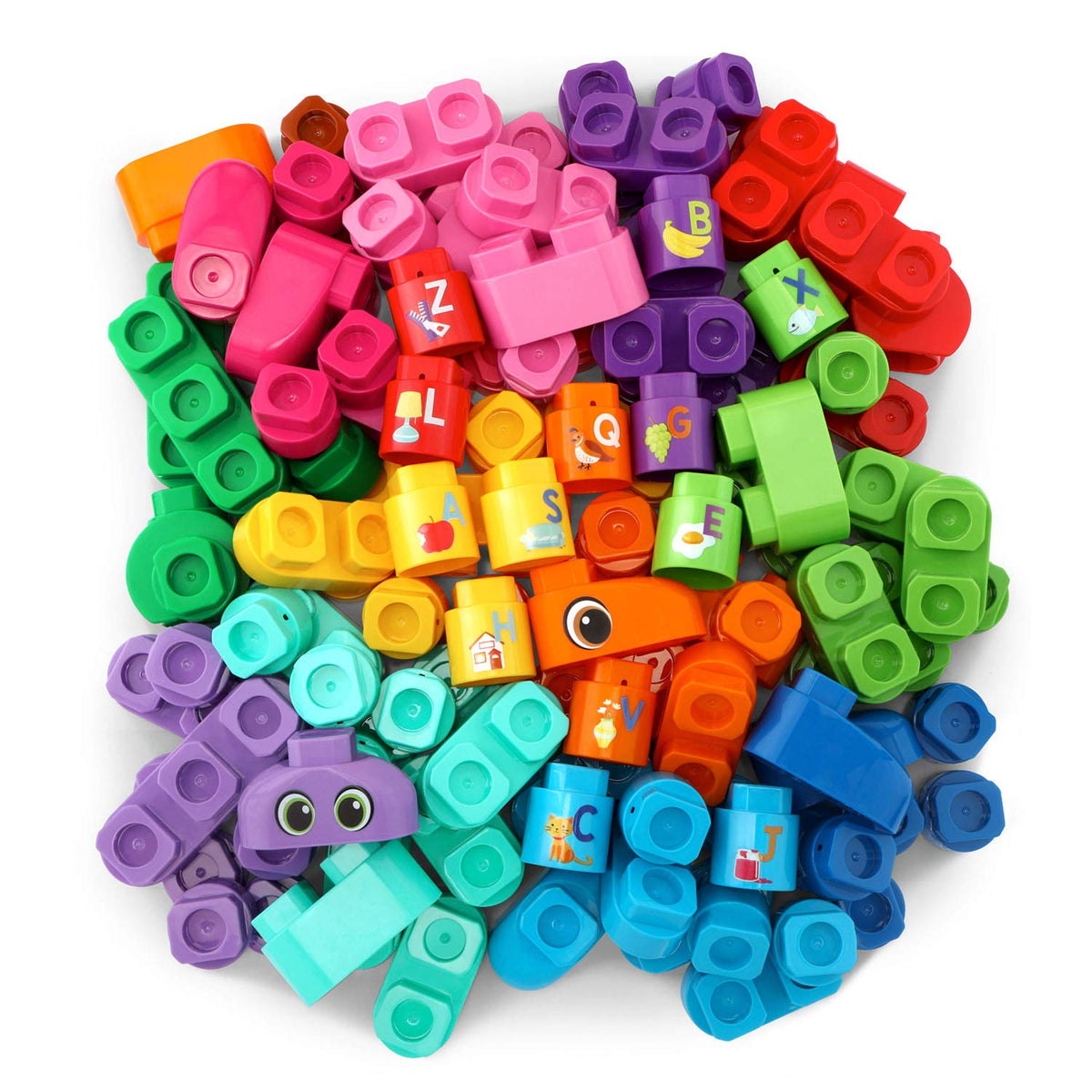 LeapFrog LeapBuilders 81-Piece Jumbo Blocks Box, Pink