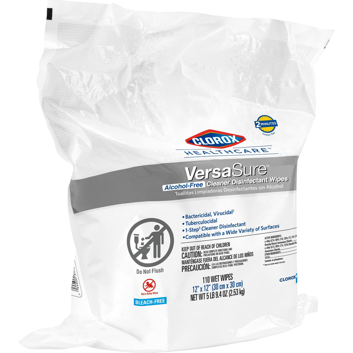 Clorox Healthcare VersaSure Cleaner Disinfectant Wipes, 110 Count Refill, 2 Refills/Case