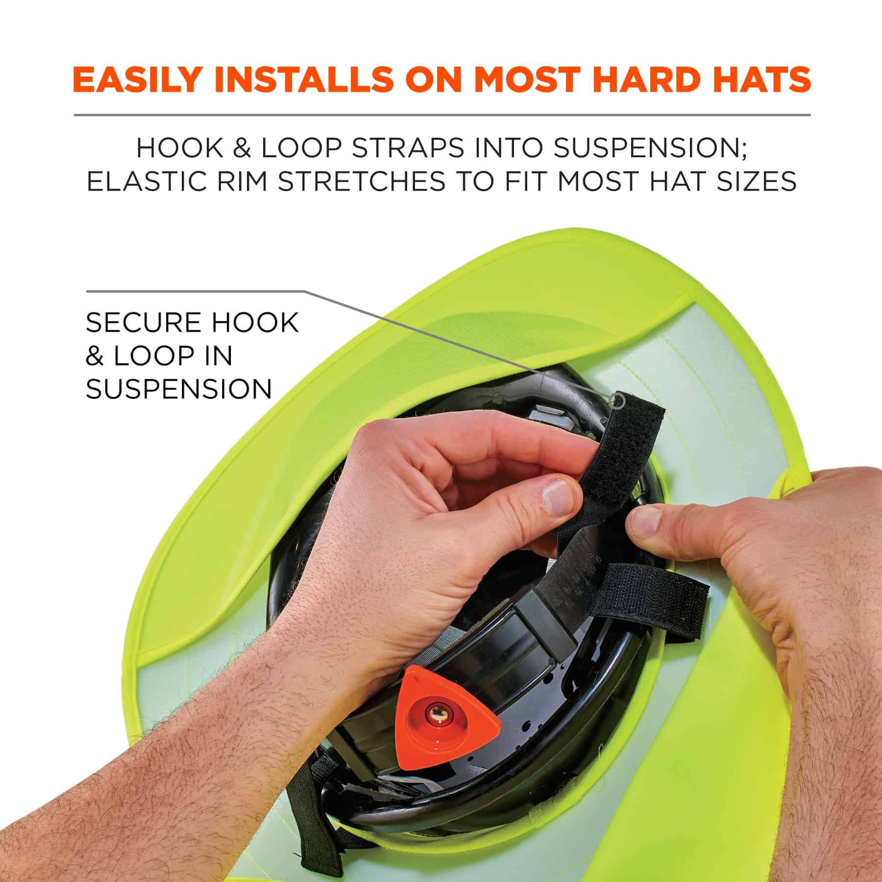 Ergodyne Chill-Its 6660 Attachable Hard Hat Brim with Neck Shade, Lime