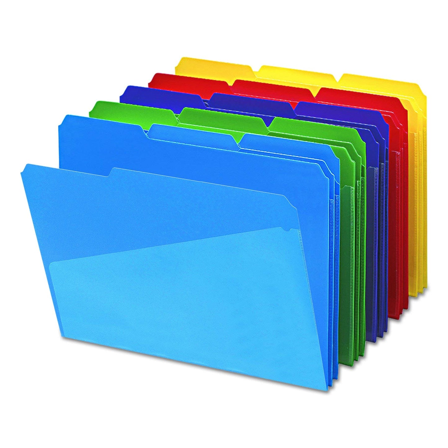 Smead Slash Pocket Poly File Folders, 1/3-Cut Tab, Letter Size, Assorted Colors, 30 per Box (10540)