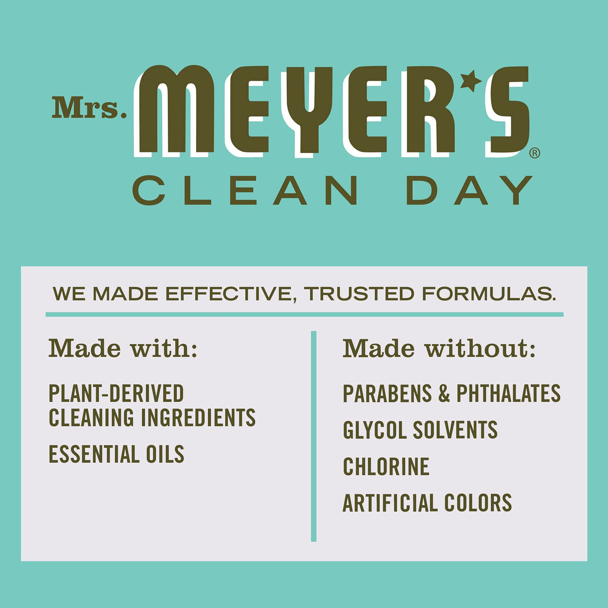 MRS. MEYER'S CLEAN DAY Multi-Surface Cleaner Concentrate, Use to Clean Floors, Tile, Counters, Basil, 32 fl. oz