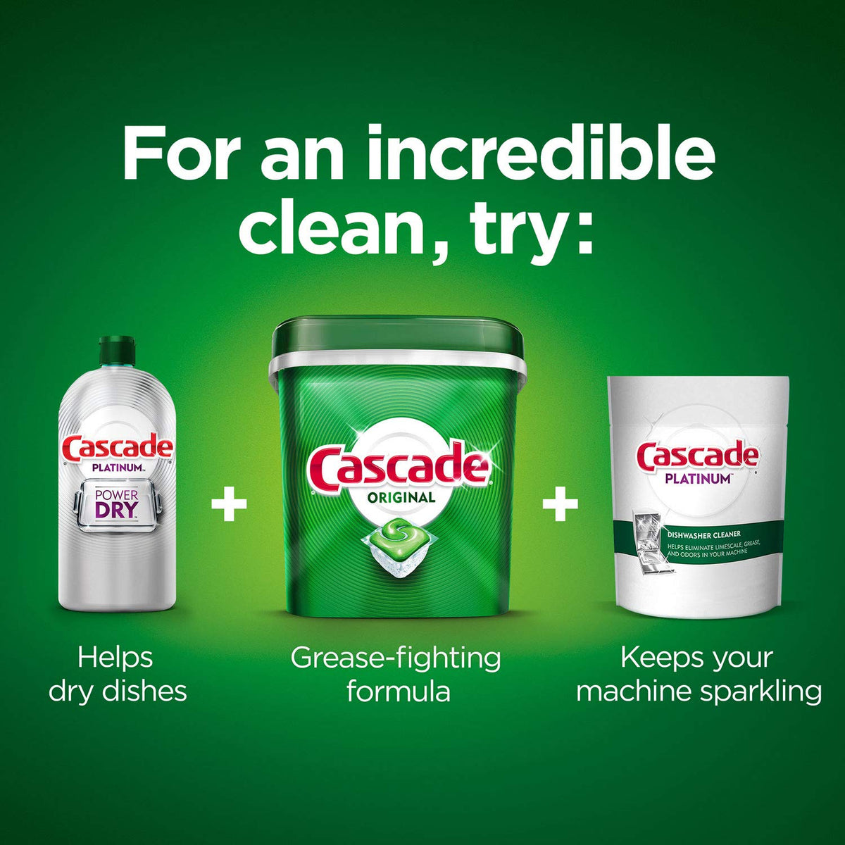 Cascade ActionPacs, Fresh Scent, 13.5 oz Bag, 25/Pack, 5 Packs/Carton