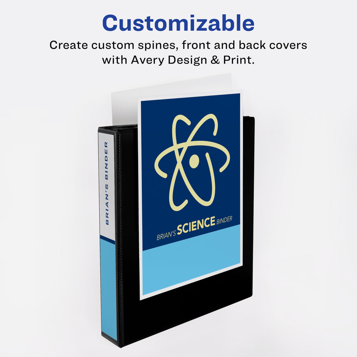 Avery Economy Showcase View 3 Ring Binder, 1-1/2 Inch Slant Rings, 1 White Binder (19651)