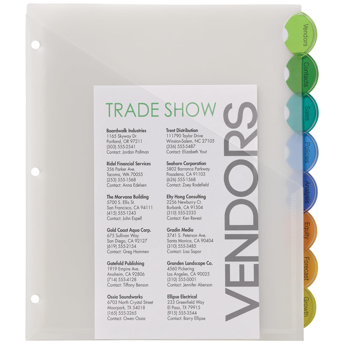 Avery Plastic 8-Tab Binder Dividers with Pockets, Style Edge Insertable Multicolor Tabs, 1 Set (11293)