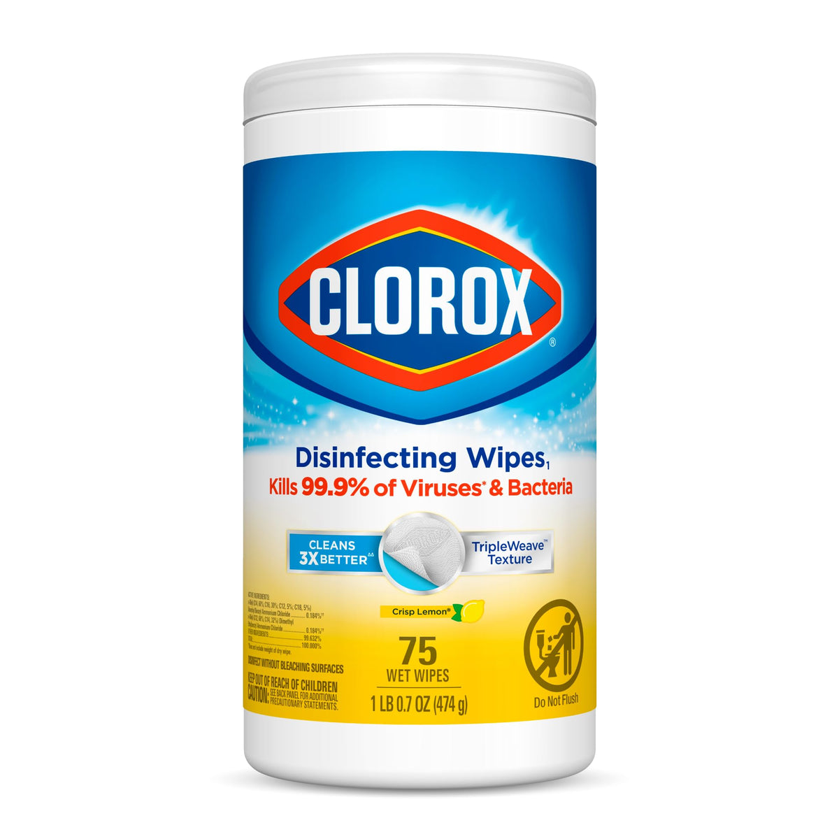 Clorox, Crisp Lemon, 75 Count