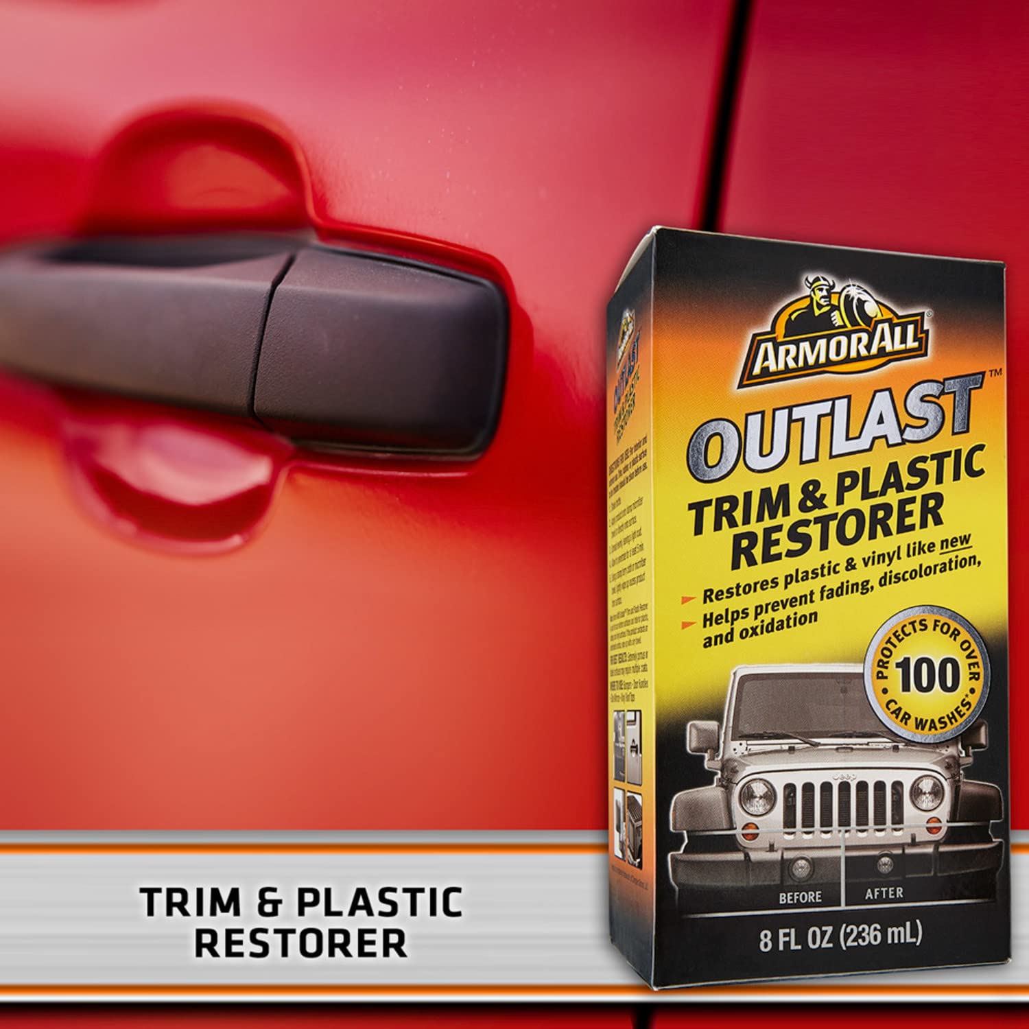 Armor All Outlast Car Trim & Plastic Cleaner , Cleans Cars, Trucks, and Motorcycles, 8 Oz