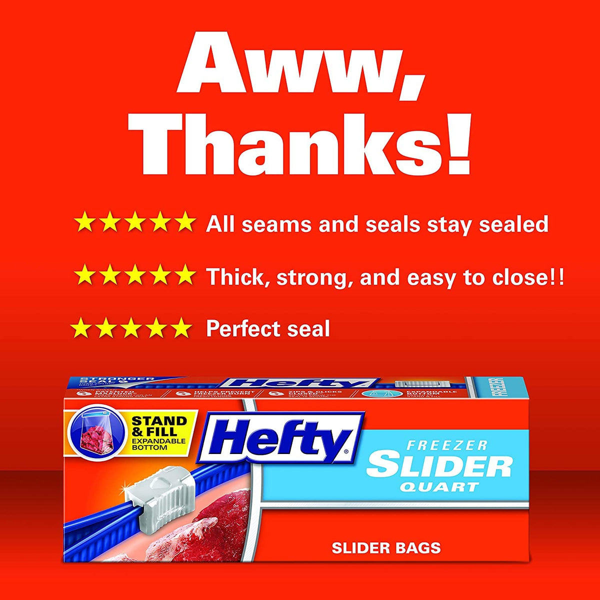 Hefty Slider Freezer Bags, Gallon, Value Pack, 25 Count (Pack of 2) 50 Bags Total