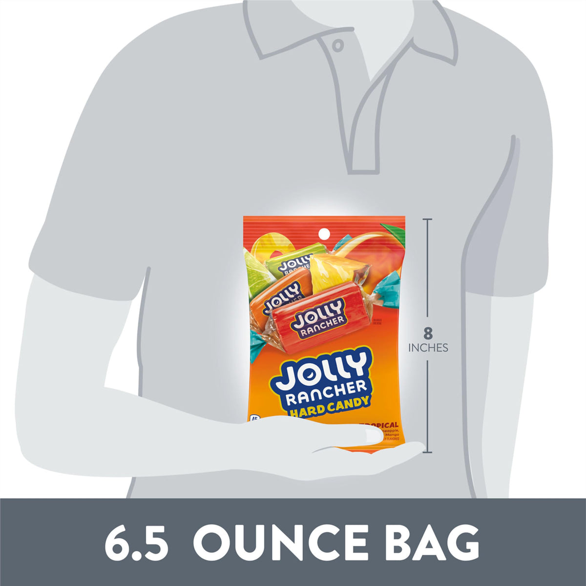 JOLLY RANCHER Tropical Fruit Flavored Hard Candy Bag, 6.5 oz