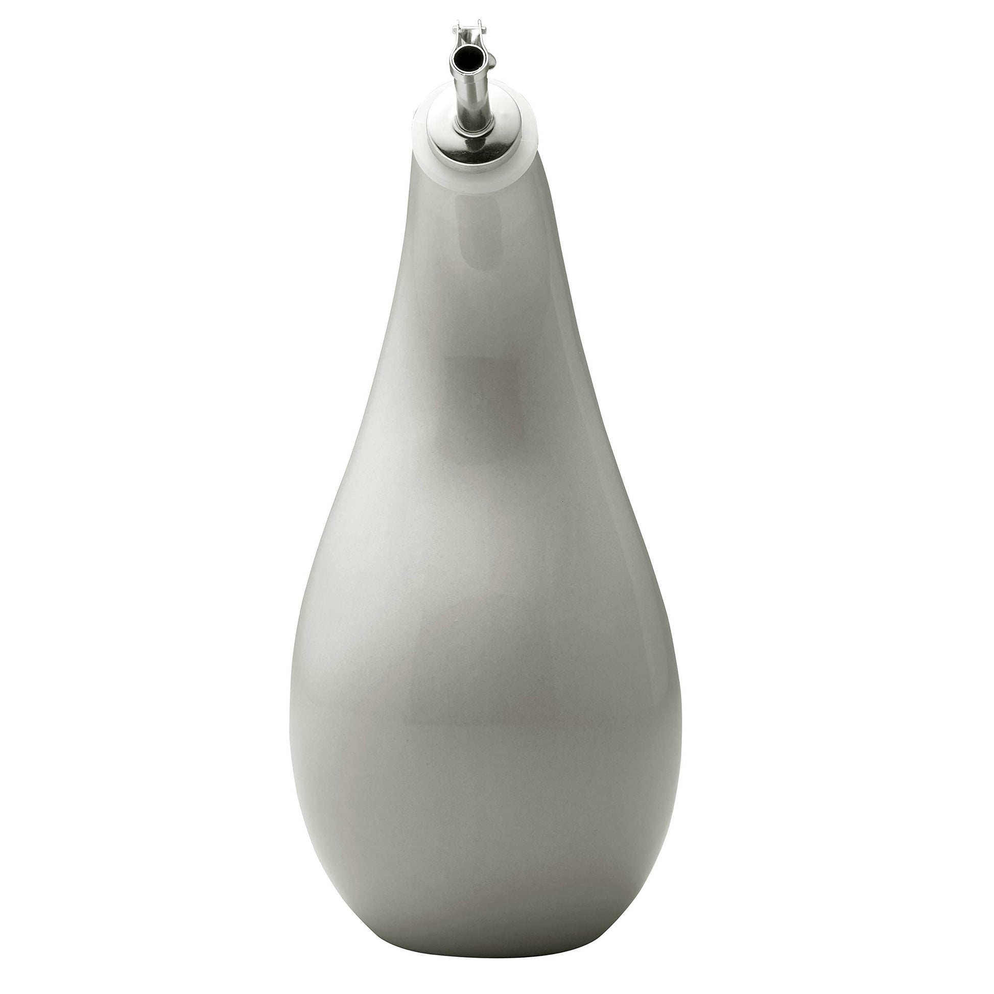 Rachael Ray Solid Glaze Ceramics EVOO Olive Oil Bottle Dispenser with Spout - 24 Ounce , Gray