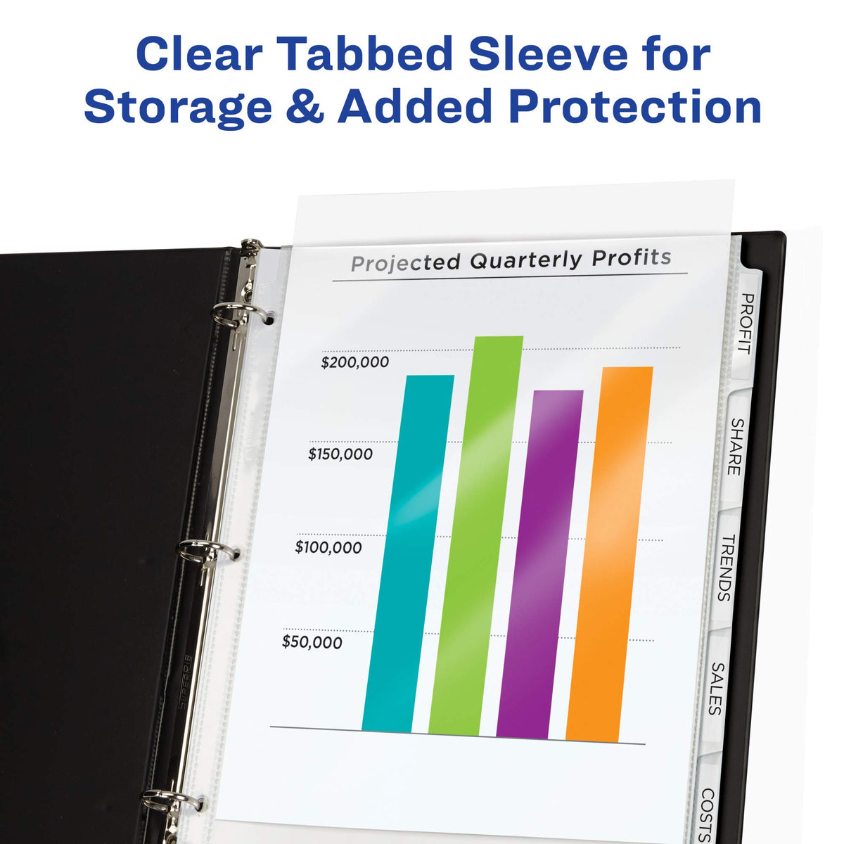 Avery 8-Tab Sheet Protector Dividers, Printable Easy Peel Clear Labels, Index Maker, White Tabs, 1 Set (75501)