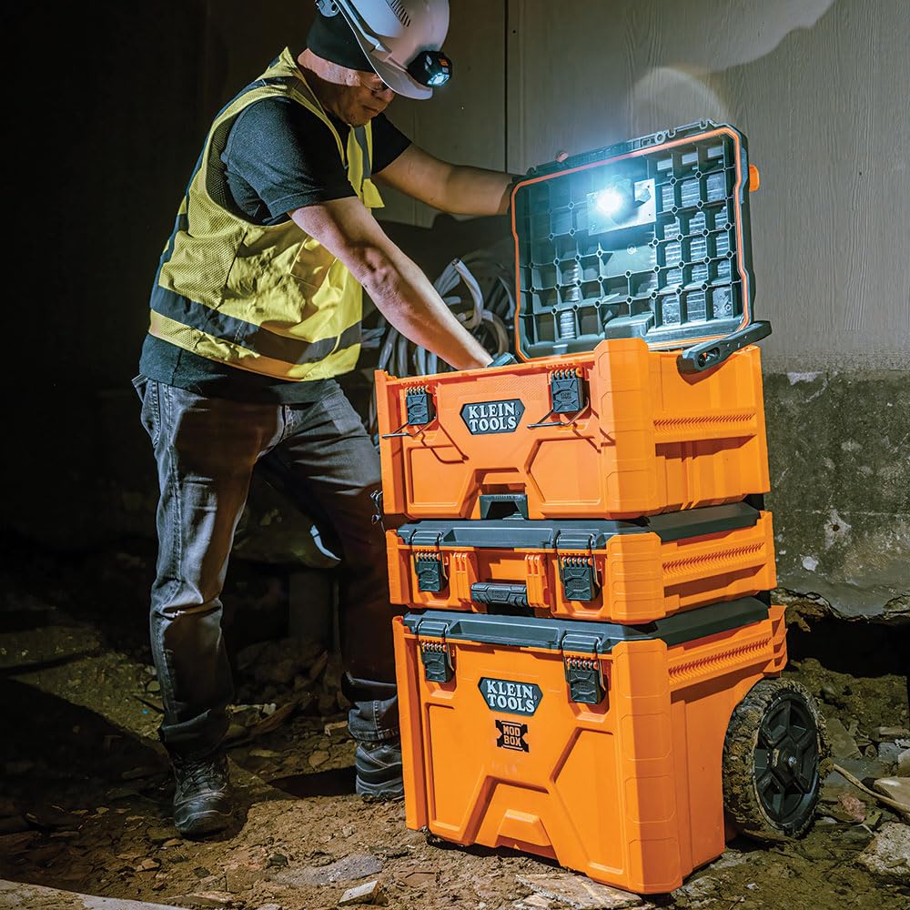 Klein Tools 54803MB MODbox Medium Deep Tool Box, Heavy Duty Organizer with Removable Tray, Water and Debris Resistant, Stackable Module