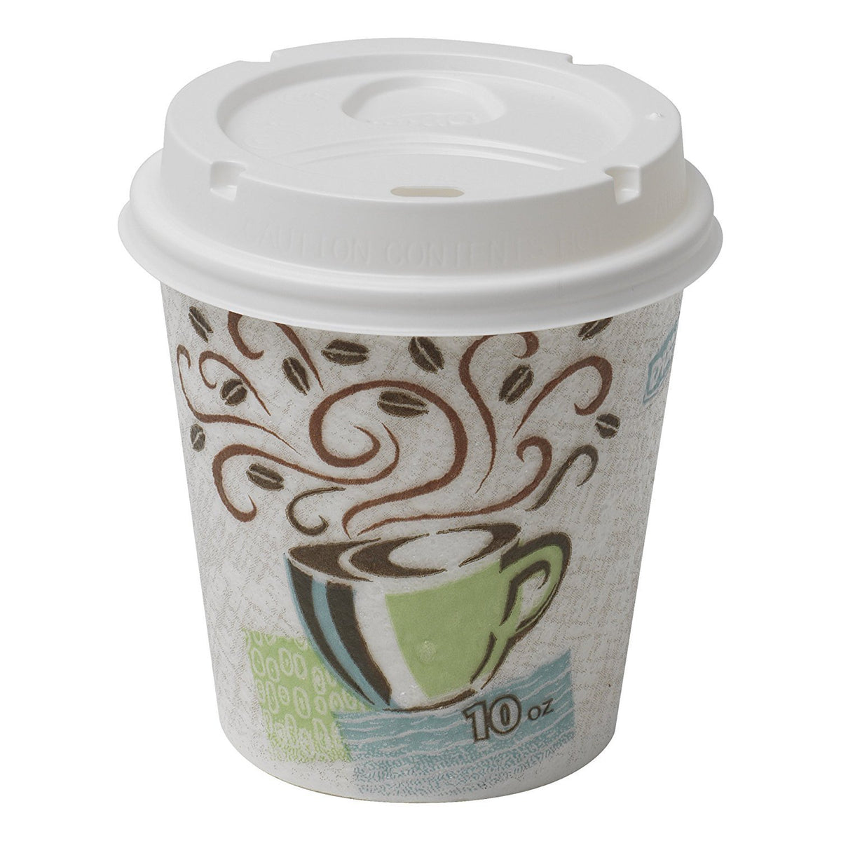 Dixie hot cups 10 ounce with lids combo pack, 50 w, Coffee Haze