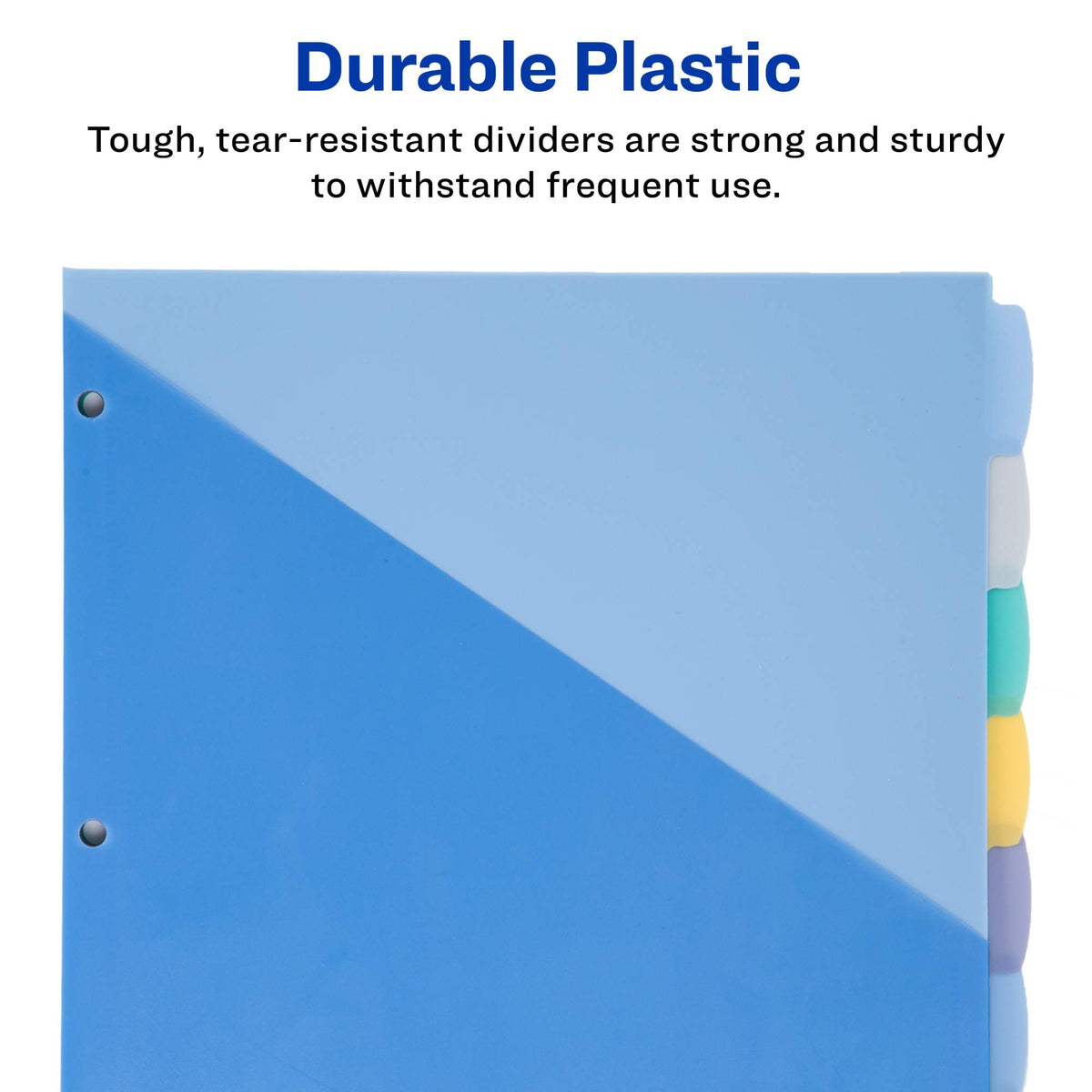 Avery Write & Erase Pocket Plastic Dividers for 3 Ring Binders, 8 Tab Set, Multicolor, Works with Sheet Protectors, 1 Set (16177)