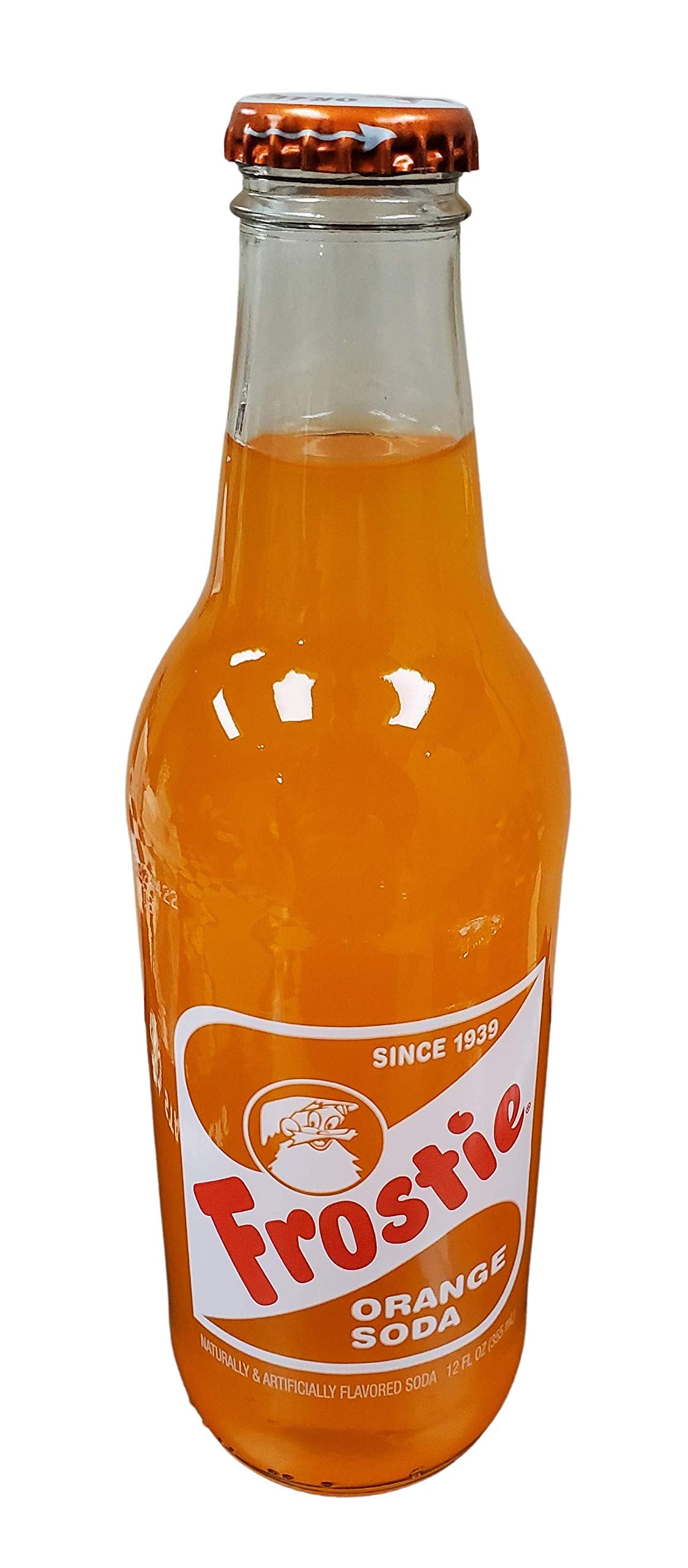 Frostie Soda 12 ounce Glass Bottles (Orange, 6)