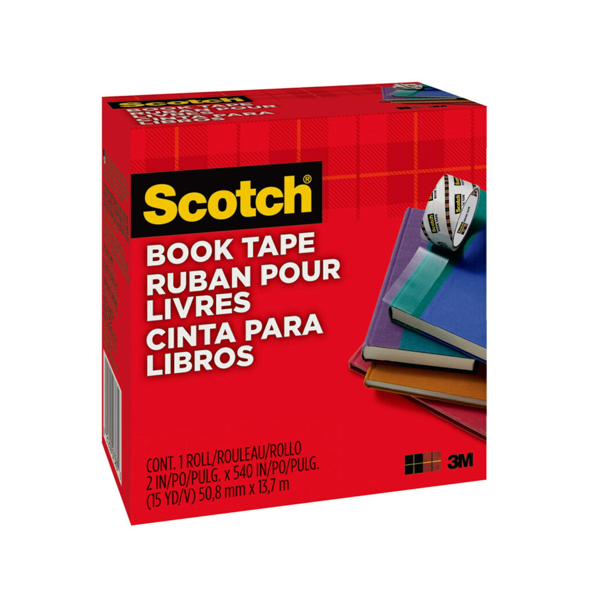 Scotch Book Tape, 2 in x 540 in, Excellent for Repairing, Reinforcing Protecting, and Covering (845)