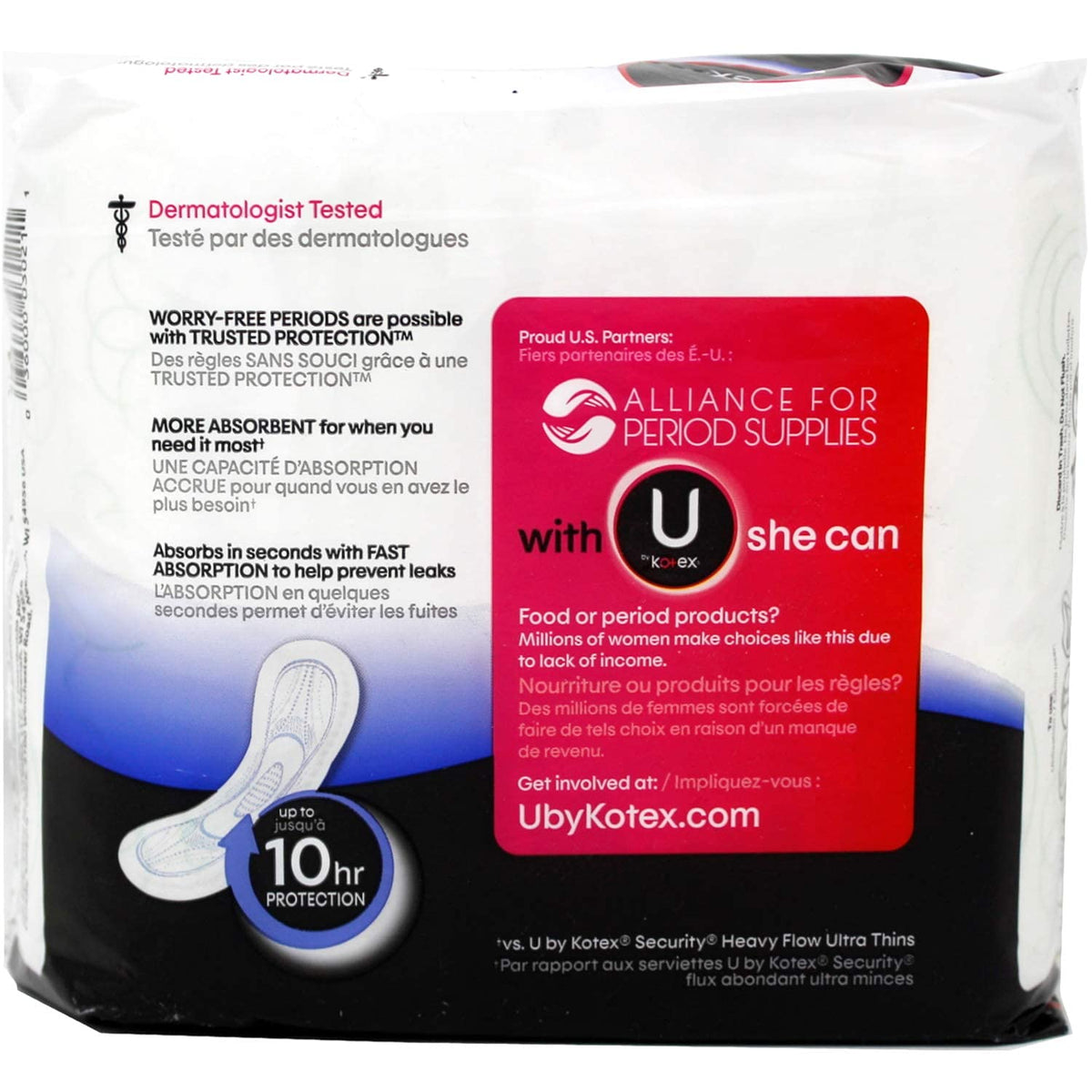 Kotex U Secuity Maxi Pads, Long Heavy Flow 22 ea