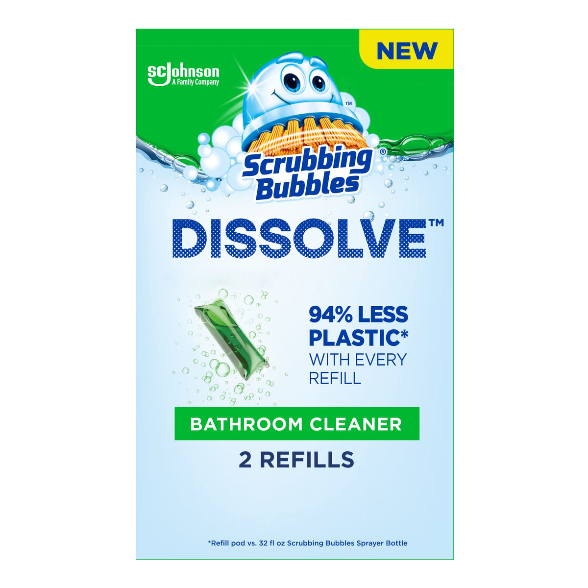SCRUBBING BUBBLES BATH DISSOLVE PODS 2PK RFILL 2X0.28FLOZ