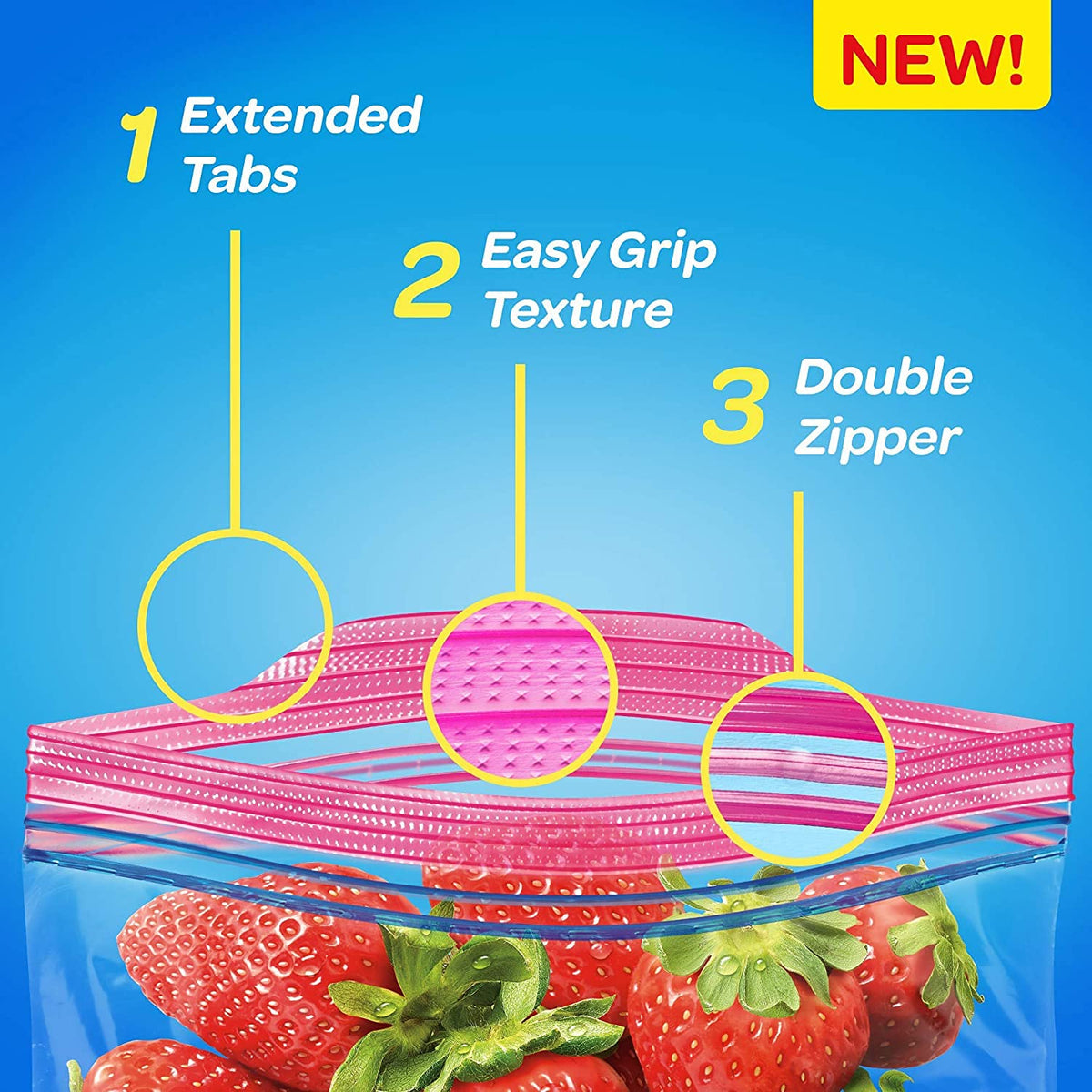 Ziploc Easy Open, Storage Quart 48 Count (Pack of 12)