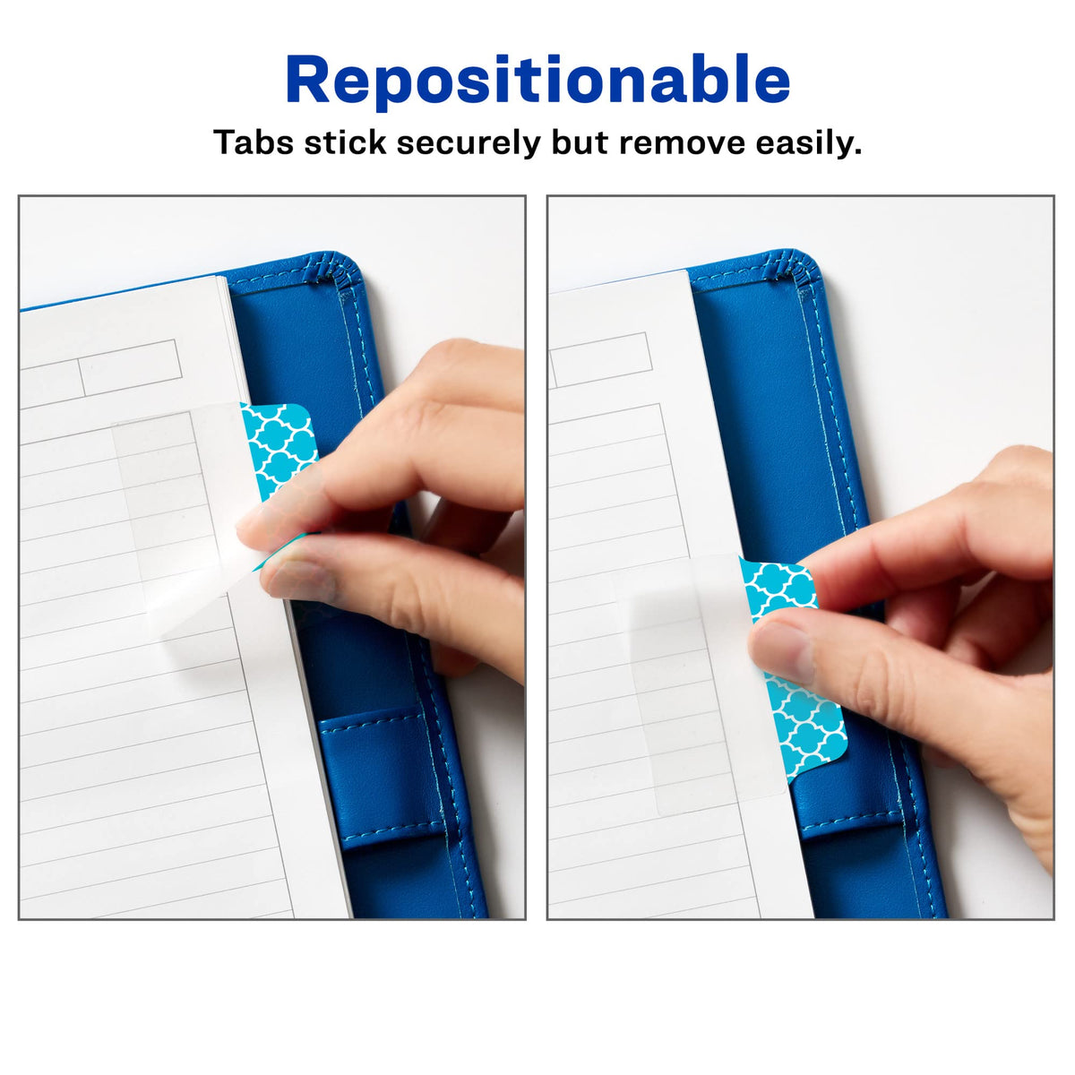 Avery Multiuse Ultra Tabs, 2" x 1.5", 2-Side Writable, Assorted Designs, 24 Repositionable Tabs (74774)