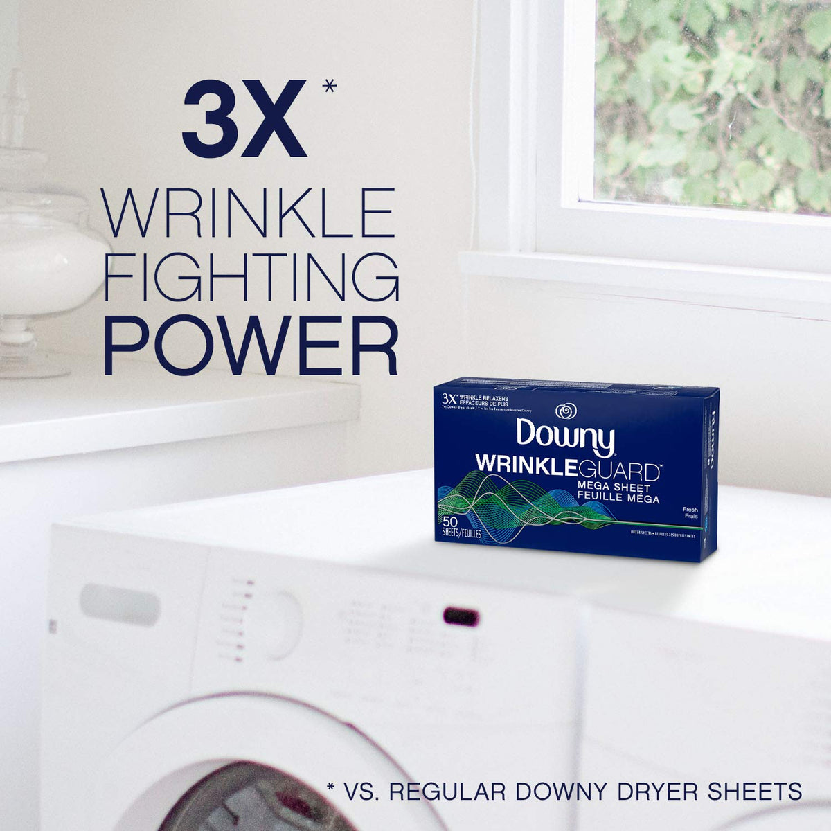 Downy Wrinkleguard Dryer Sheets, Fresh, 60Count