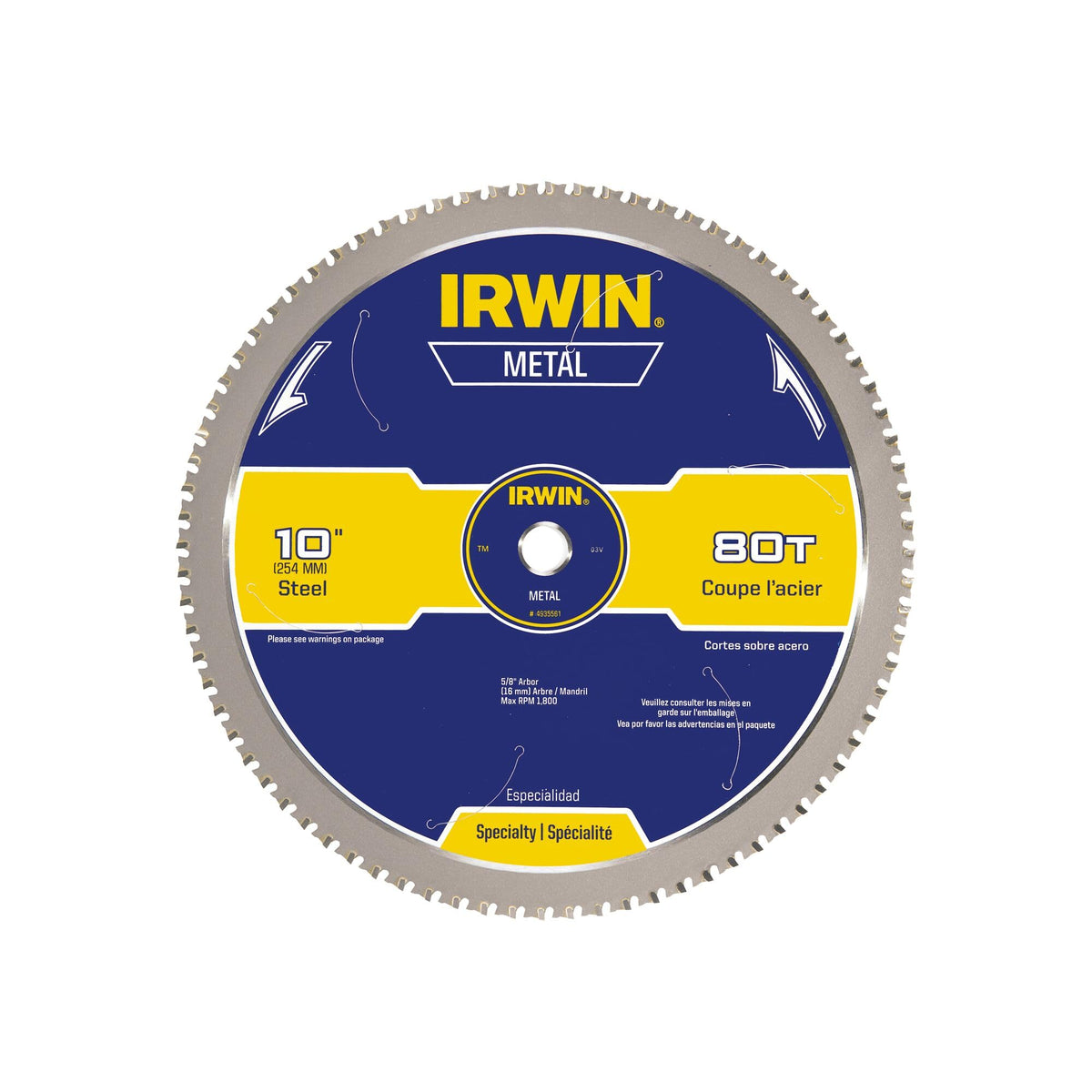 IRWIN Tools Metal-Cutting Circular Saw Blade, 10-inch, 80T (4935561)