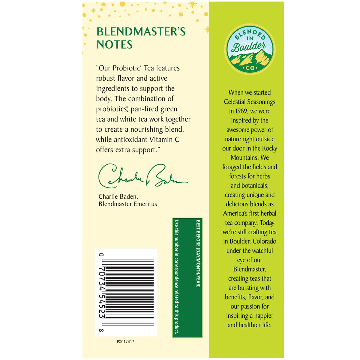 Celestial Seasonings Probiotic Green Tea 16 tea bags