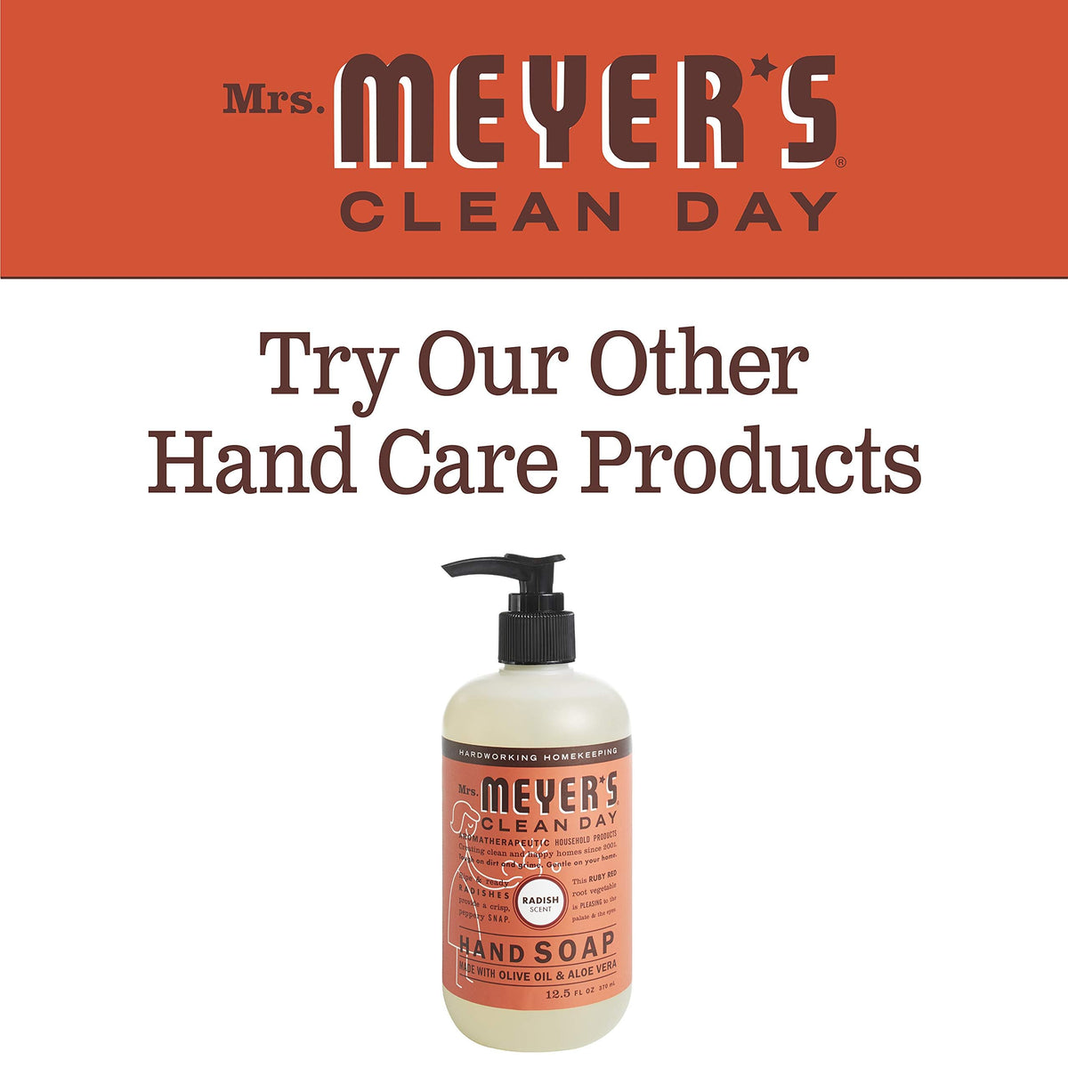 MRS. MEYER'S CLEAN DAY Liquid Hand Soap, Radish Scent,12.5 Fl Oz. (Pack of 3)