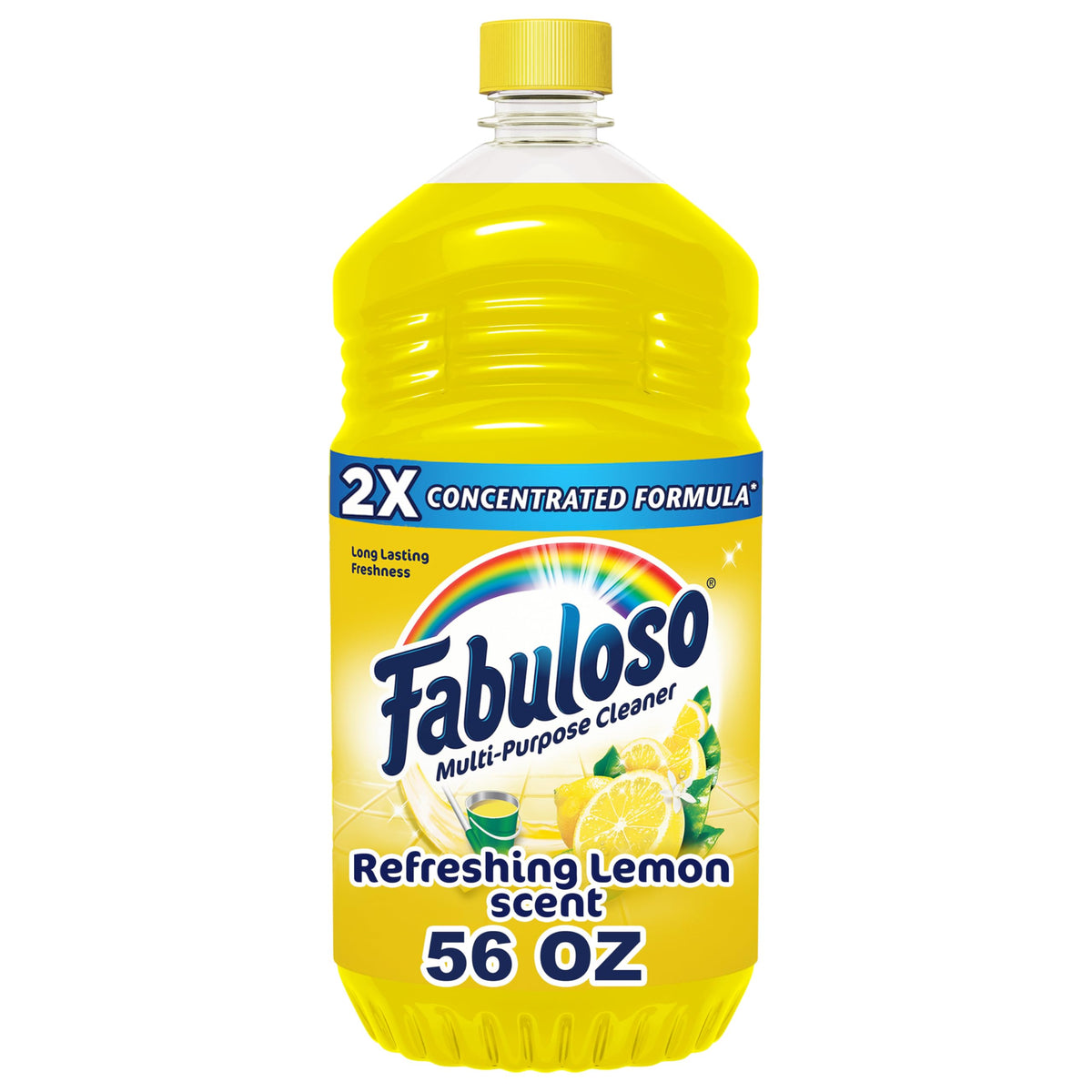 Fabuloso Multi-Purpose Cleaner, 2X Concentrated Formula, Refreshing Lemon Scent, 56 oz