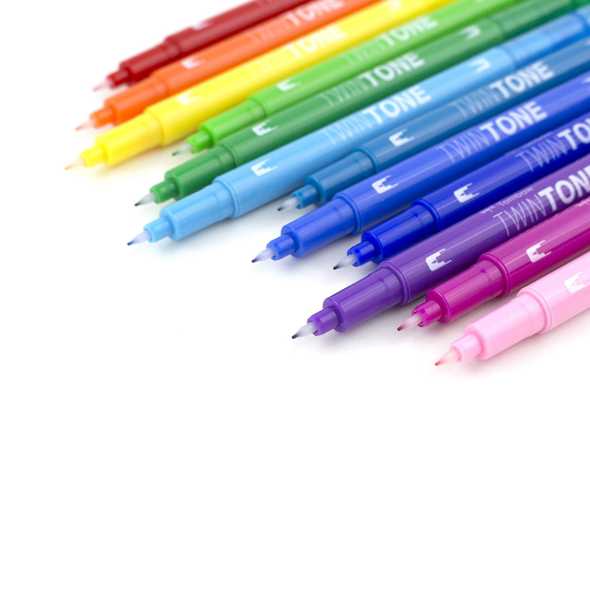 Tombow 61526 TwinTone Marker Set, Rainbow, 12-Pack. Double-Sided Markers Perfect for Planners, Journals, Doodling, and More!