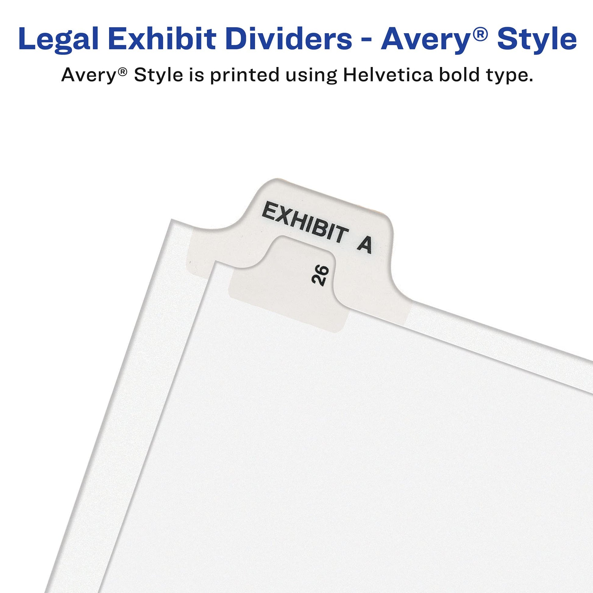 Avery 11941 Avery-Style Preprinted Legal Bottom Tab Divider, Exhibit B, Letter, White (Pack of 25)