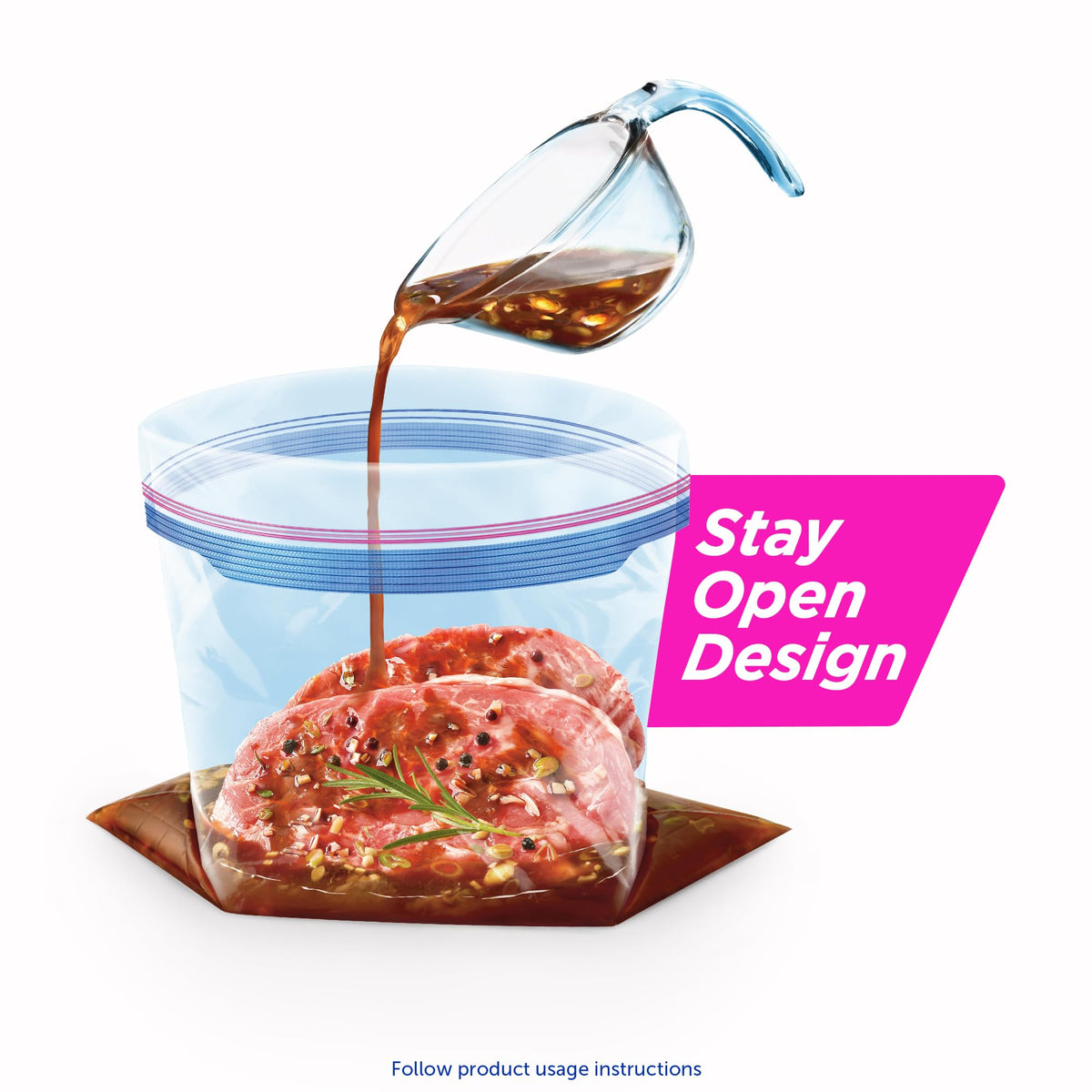 Ziploc Quart Food Storage Freezer Bags, New Stay Open Design with Stand-Up Bottom, Easy to Fill, 75 Count