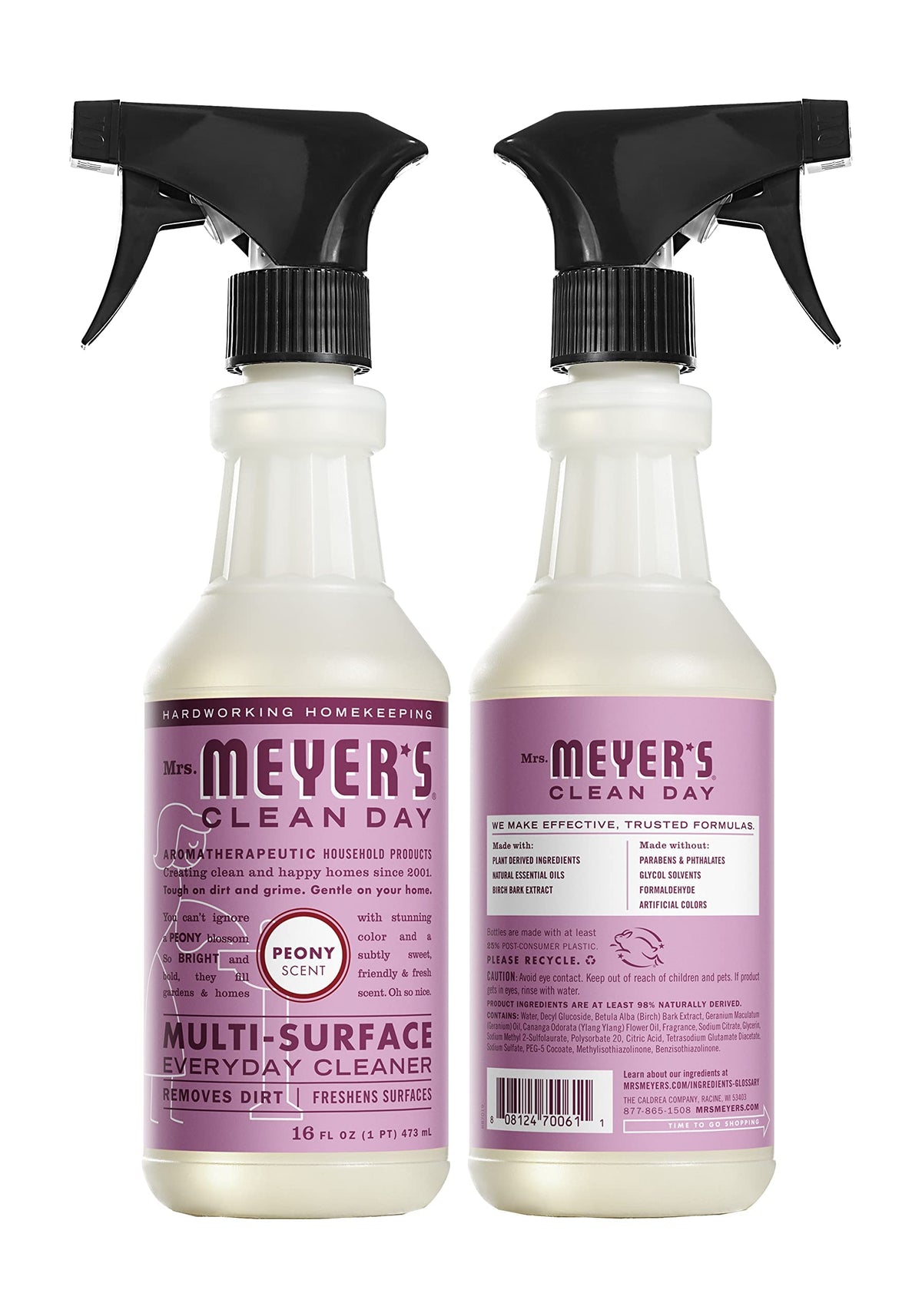 Mrs. MEYER'S Kitchen Set, Dish Soap, Hand Soap, and Multi-Surface Cleaner, 3 CT (Peony)