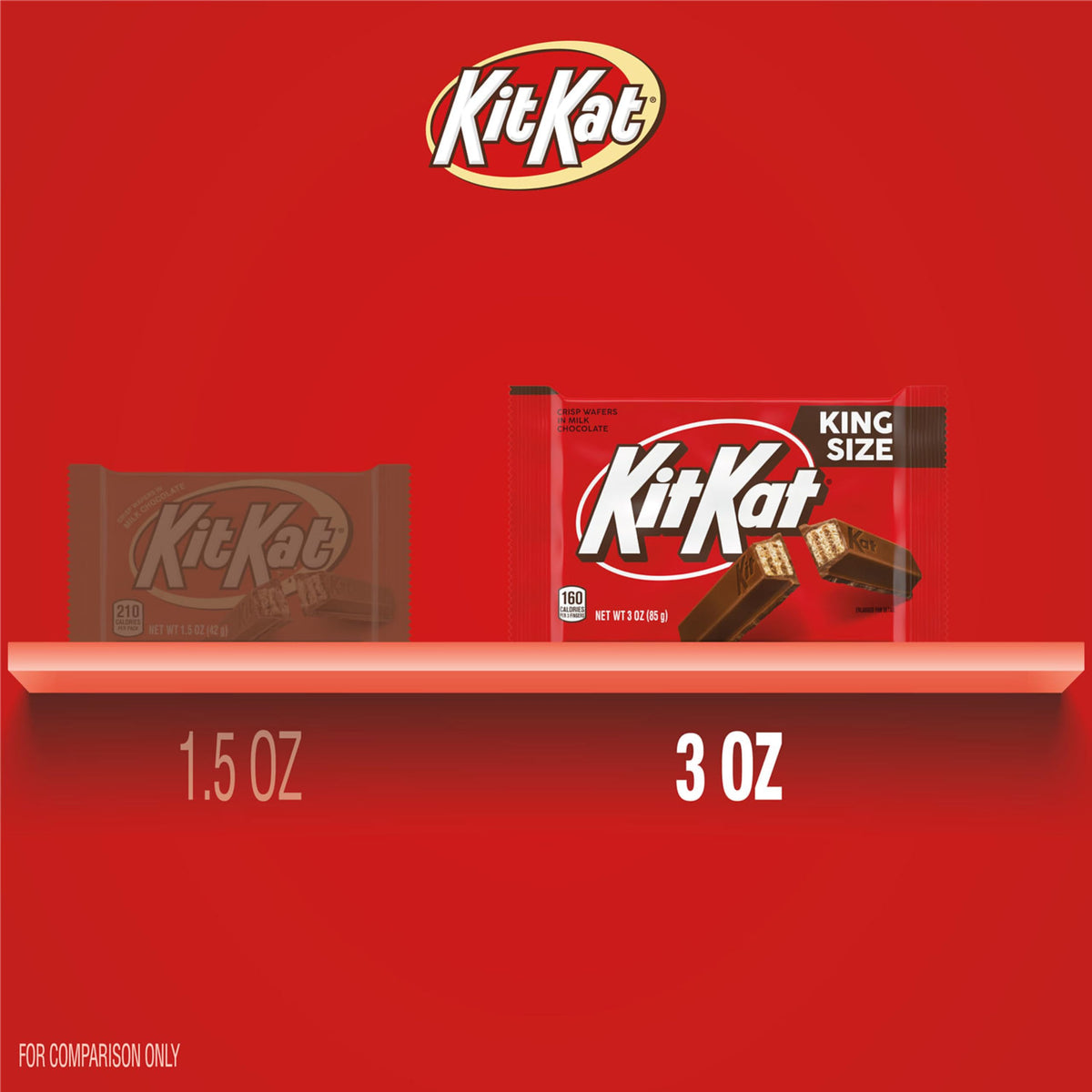 KIT KAT Milk Chocolate Wafer King Size, Candy Bars, 3 oz (24 Count)